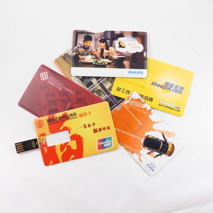 8 GB card USB flash drivers with two side full color full size imprint 3 1/3"*2 1/8" 2