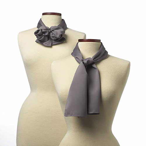 Dark Gray Polyester Satin Scarf - 8"x45" 2