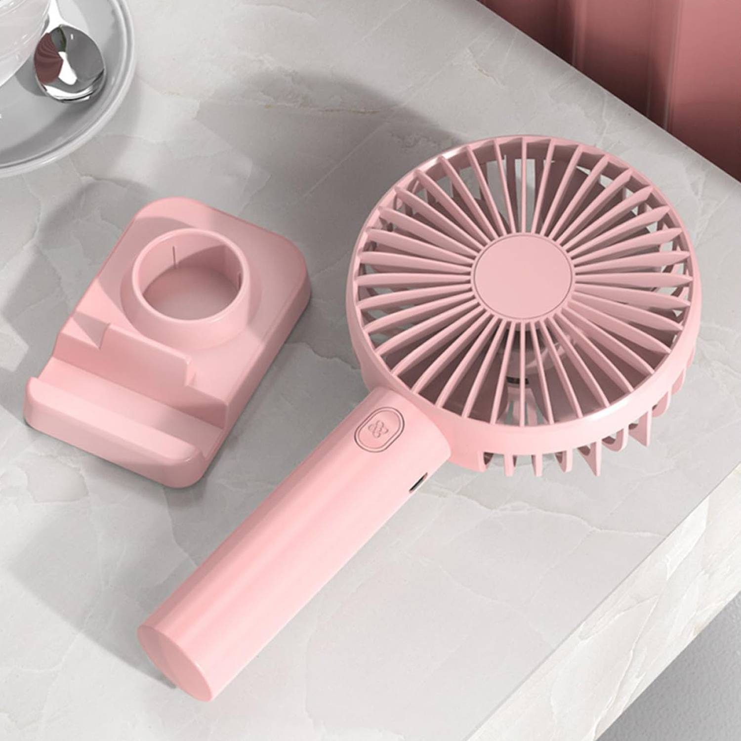 Handheld USB Rechargeable Fan w/ Phone Stand 11
