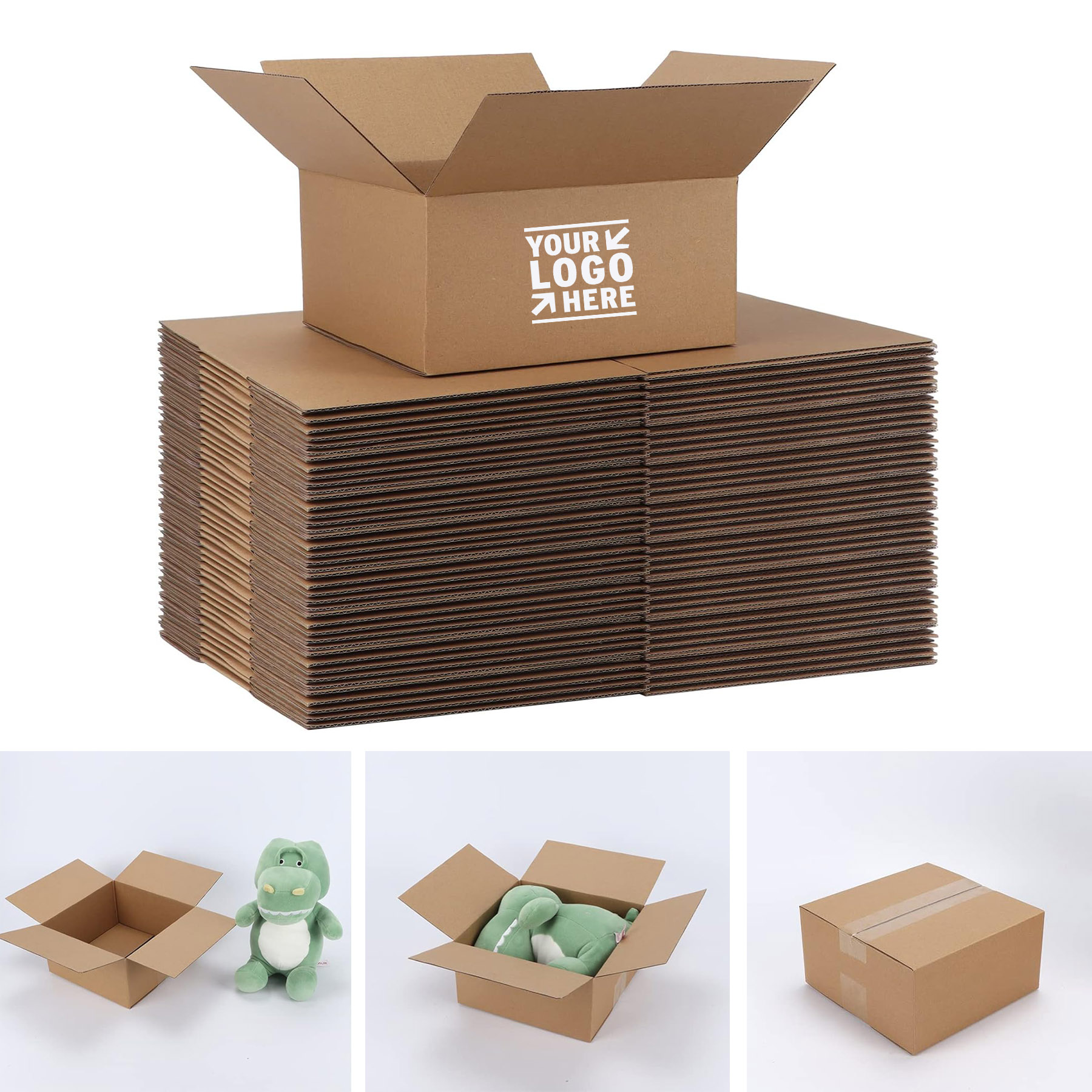 Business Lightweight 8x8x4 Inches Corrugated Cardboard Shipping Packaging Box  2