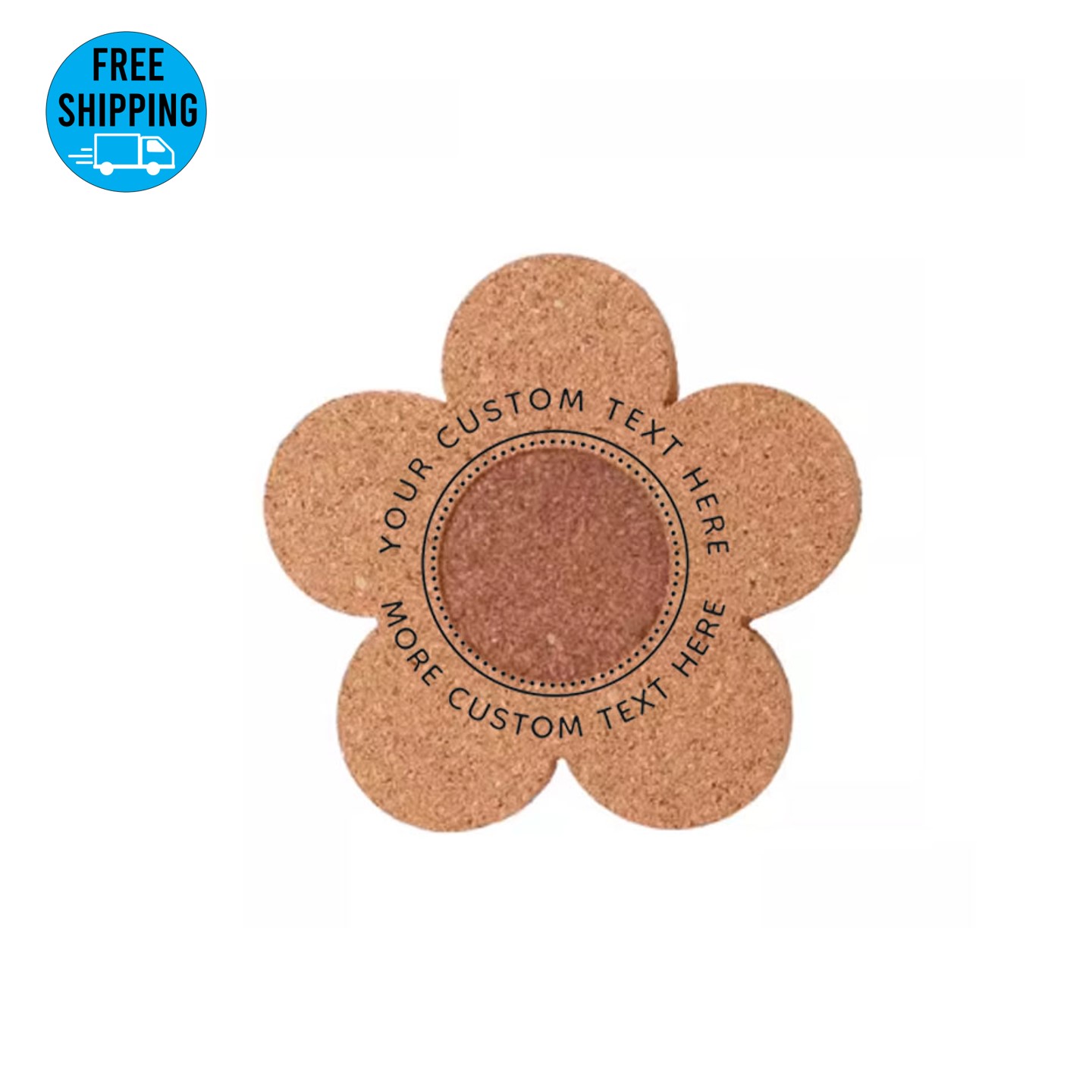 Reusable 4" retro flower shape cork Coaster/Wood Coaster for desk and glass table 2