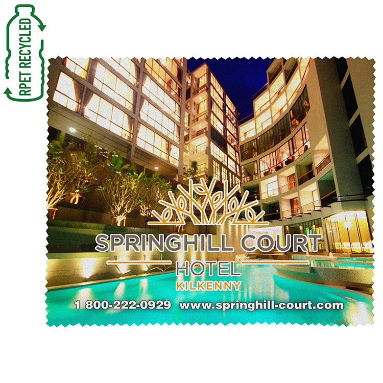 8" x 8" "Chamarel XLS" Recycled RPET Full Color Import Air Ship Microfiber Cloth & Screen