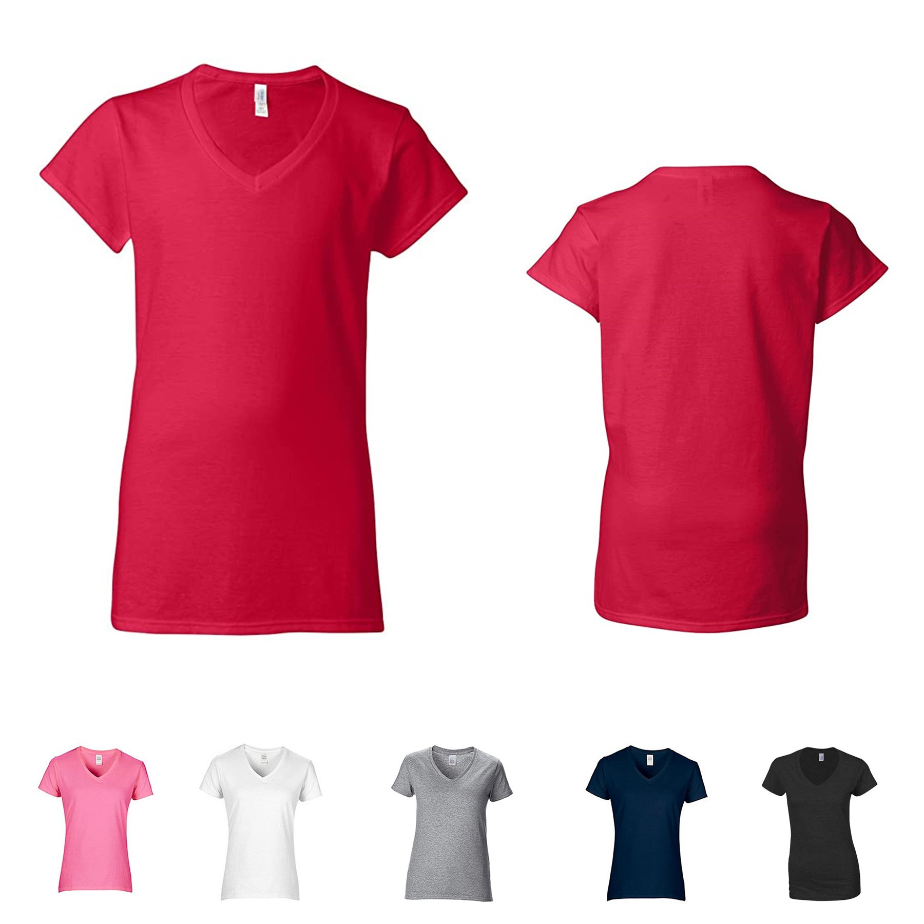 100% Cotton Women's Softstyle V-Neck T-Shirt 1