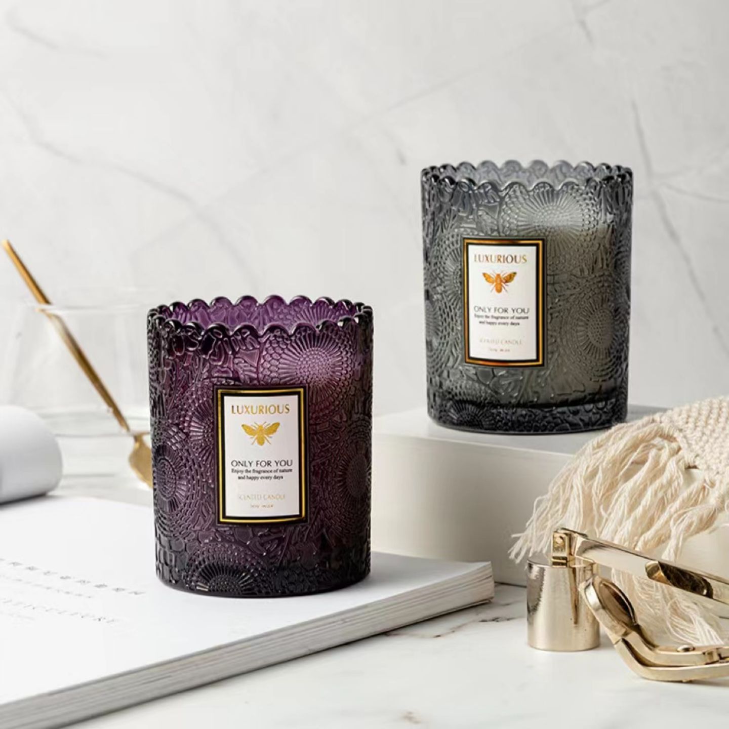 Embossed Soybean Wax Candle 3