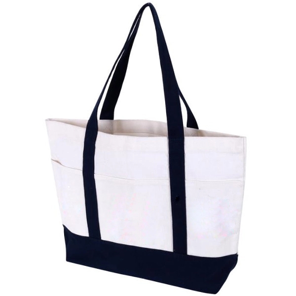 Canvas 2 Tone Boat Tote Bag, custom tote bag with logo imprint 3