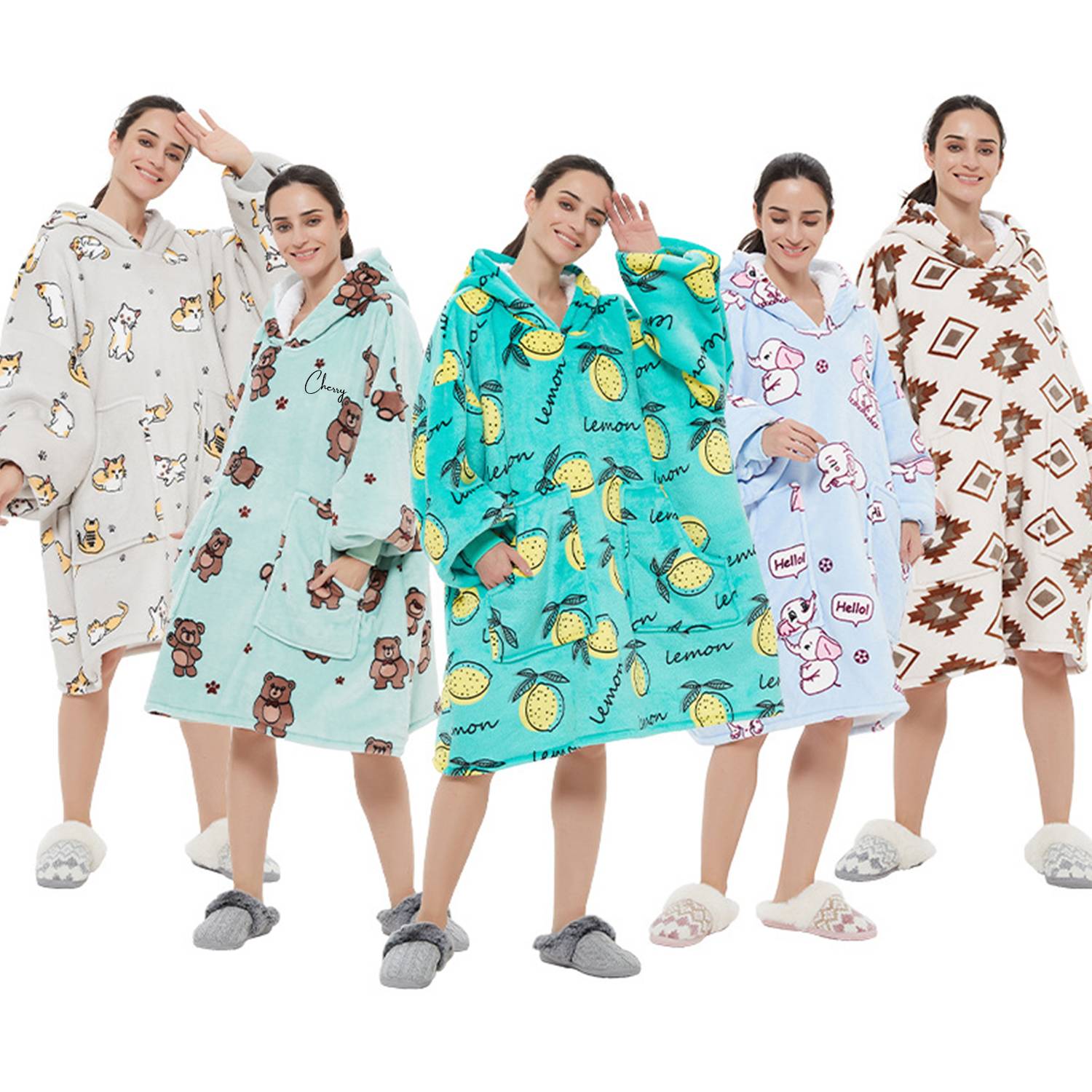 Winter Flannel Hooded Nightgown 9