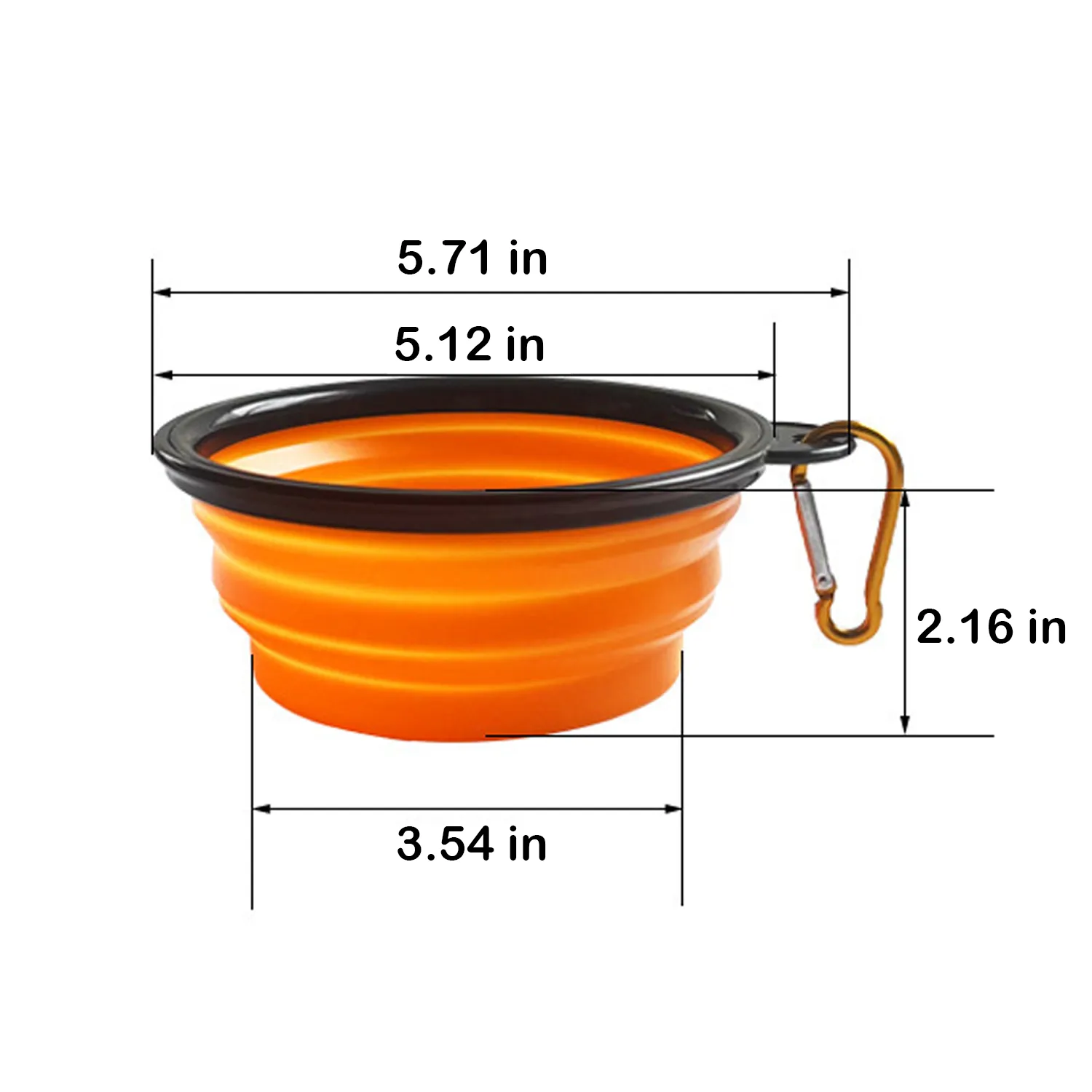 11.8oz Foldable Silicone Pet Bowl with Climbing Buckle, 4