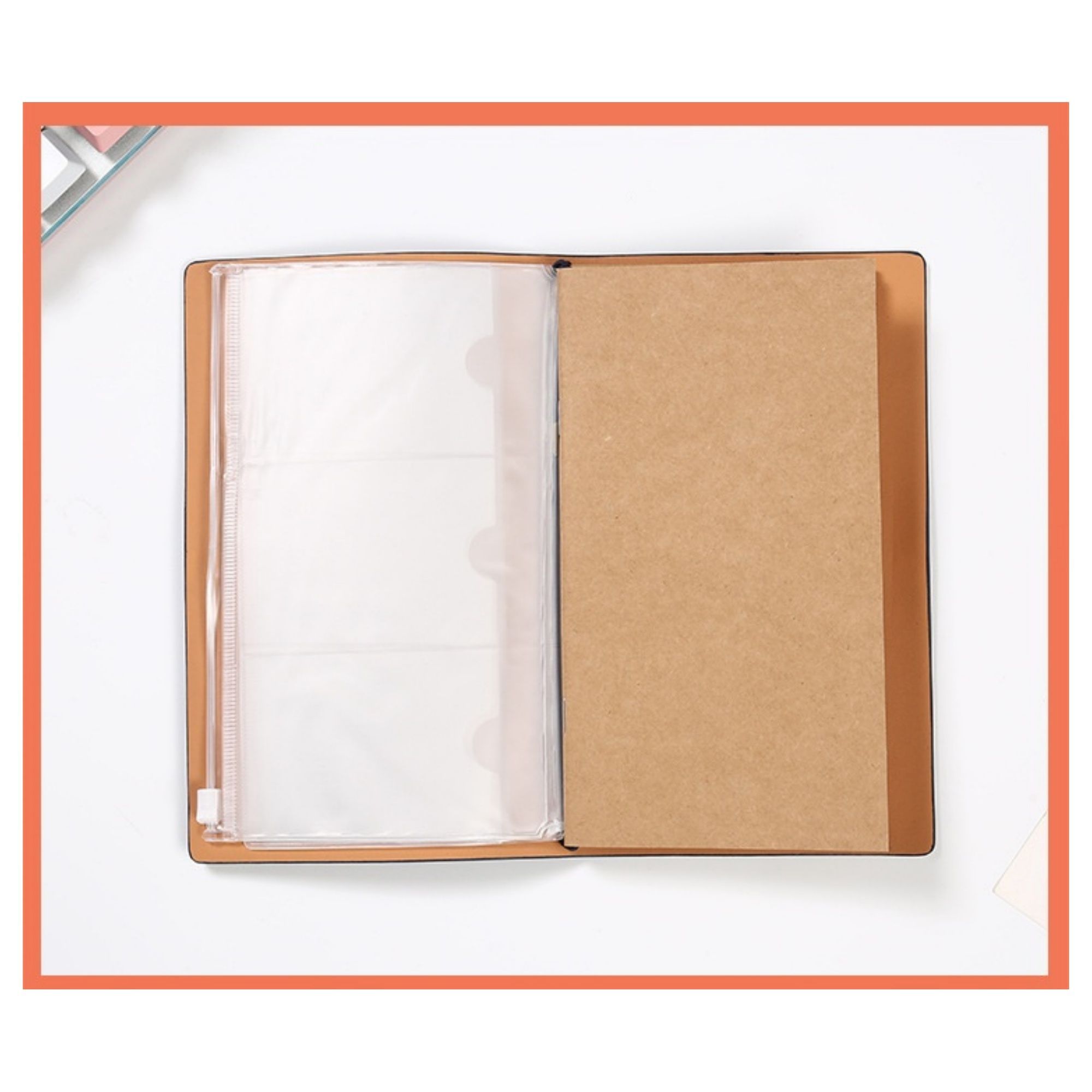 Handmade PU Leather Notebook With Card Holders 3