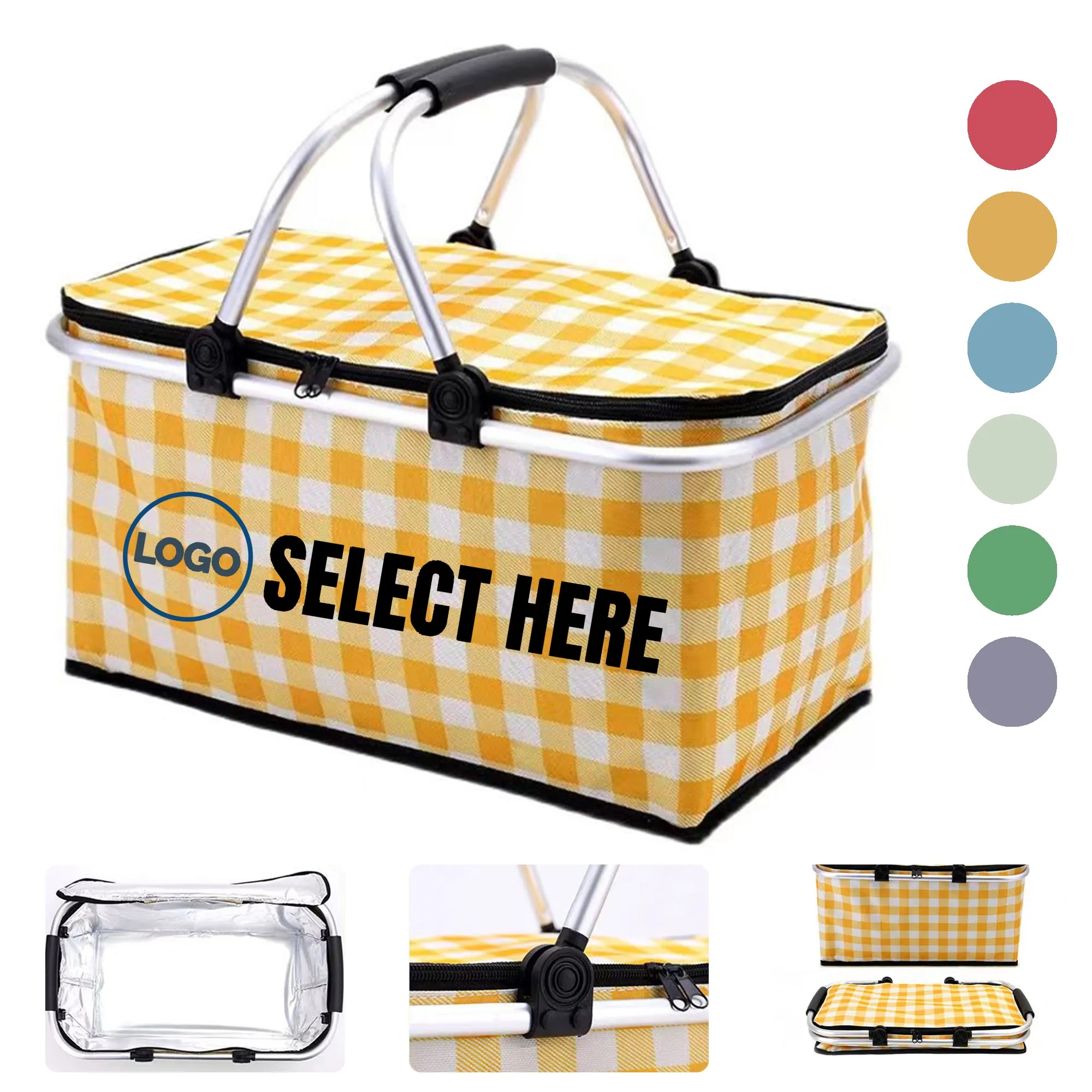 Checkered Picnic Basket
