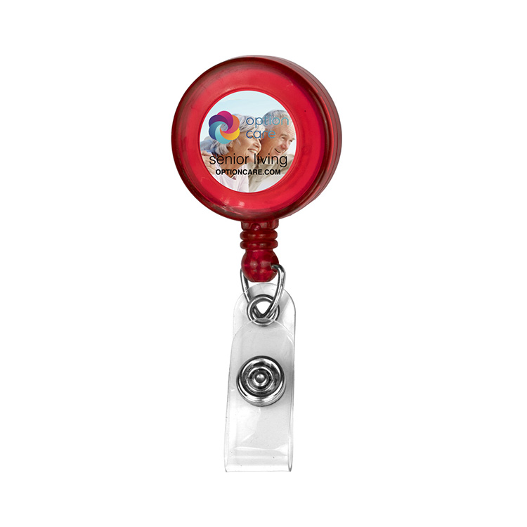 "Bellefontaine VL" 30" Cord Round Retractable Badge Reel and Badge Holder with Rotating Alligator Cl 13