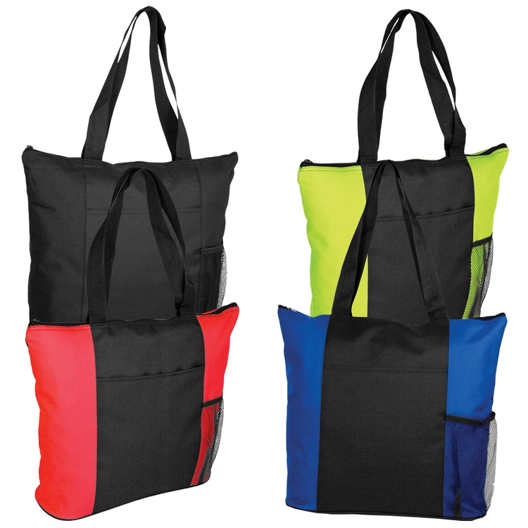 The All Purpose Zippered Tote With Front Pocket and Side Mesh Pocket 4