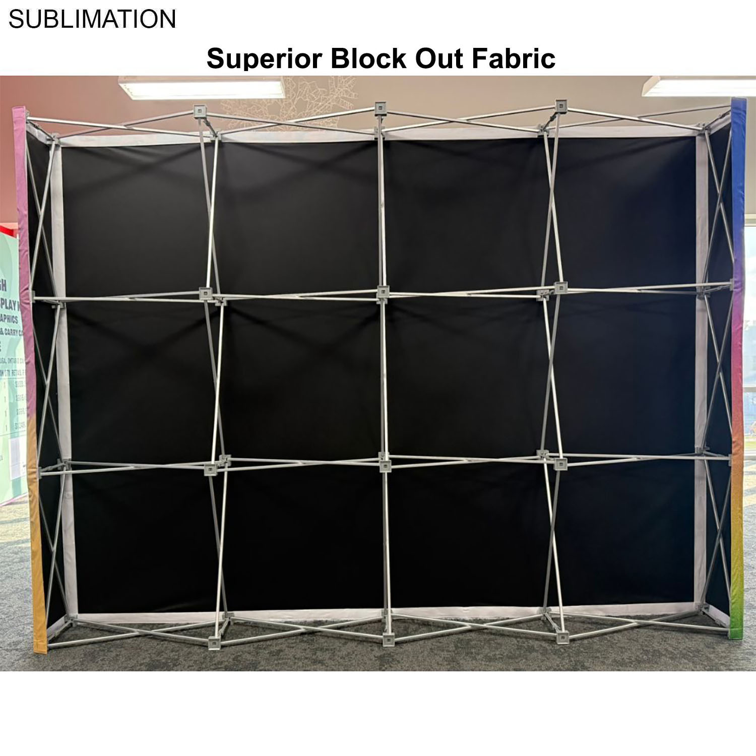 10' Straight Wall Tension Fabric Pop-up Display Kit with Wrap End Caps, Superior Block Out Fabric 6