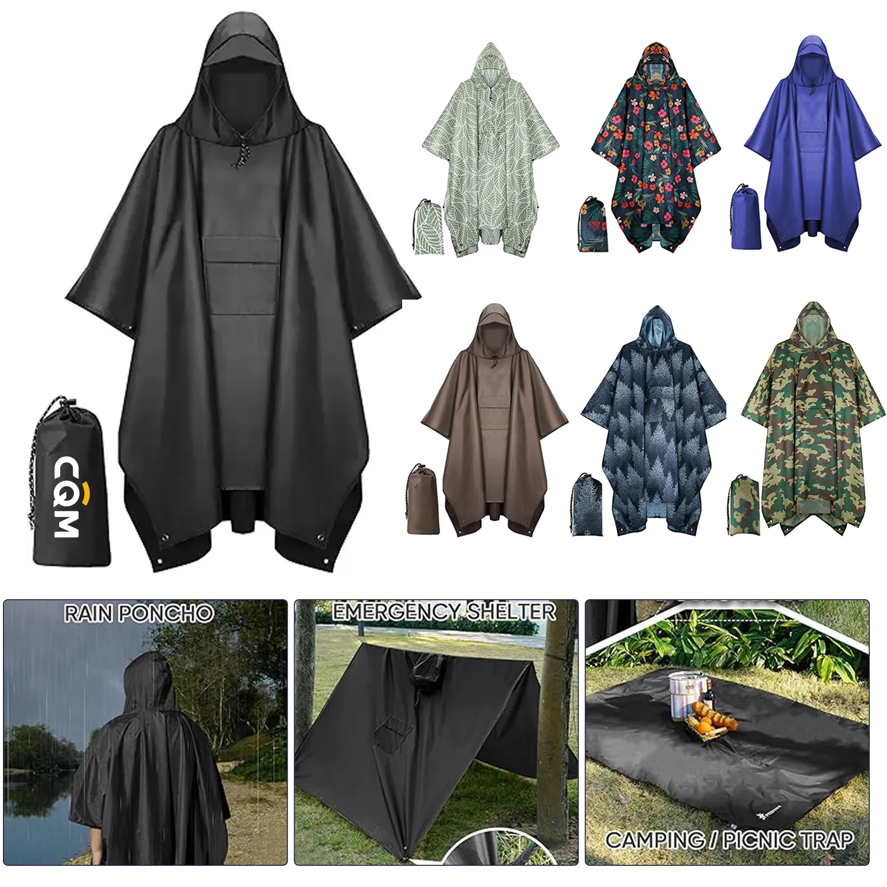 Hooded Rain Poncho 1