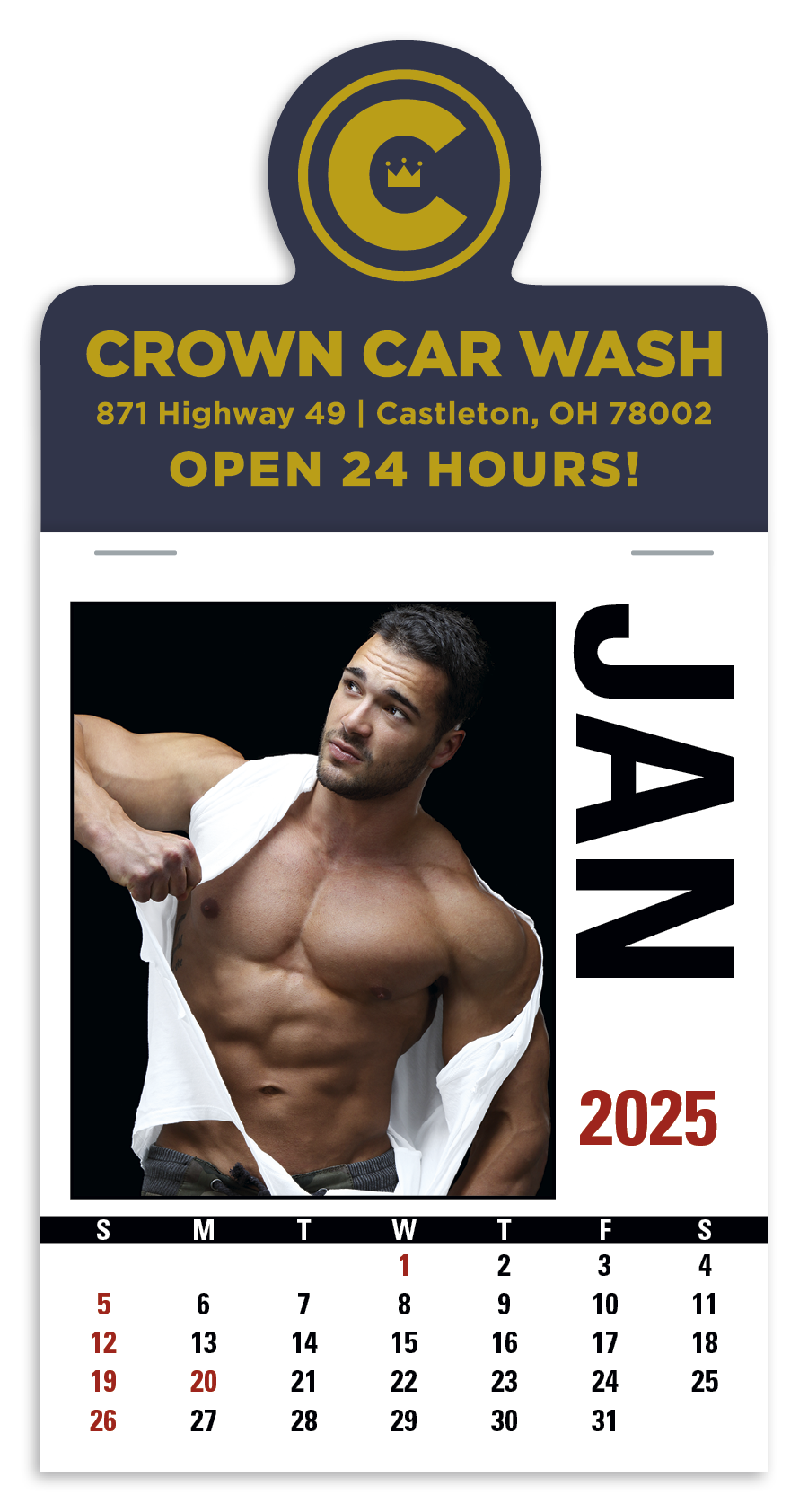 Triumph® Calendars Press-N-Stick Male Call Calendar 26