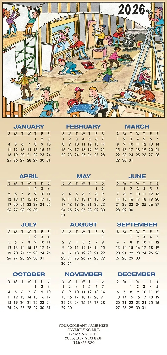 This New House Contractor & Builder Calendar Cards