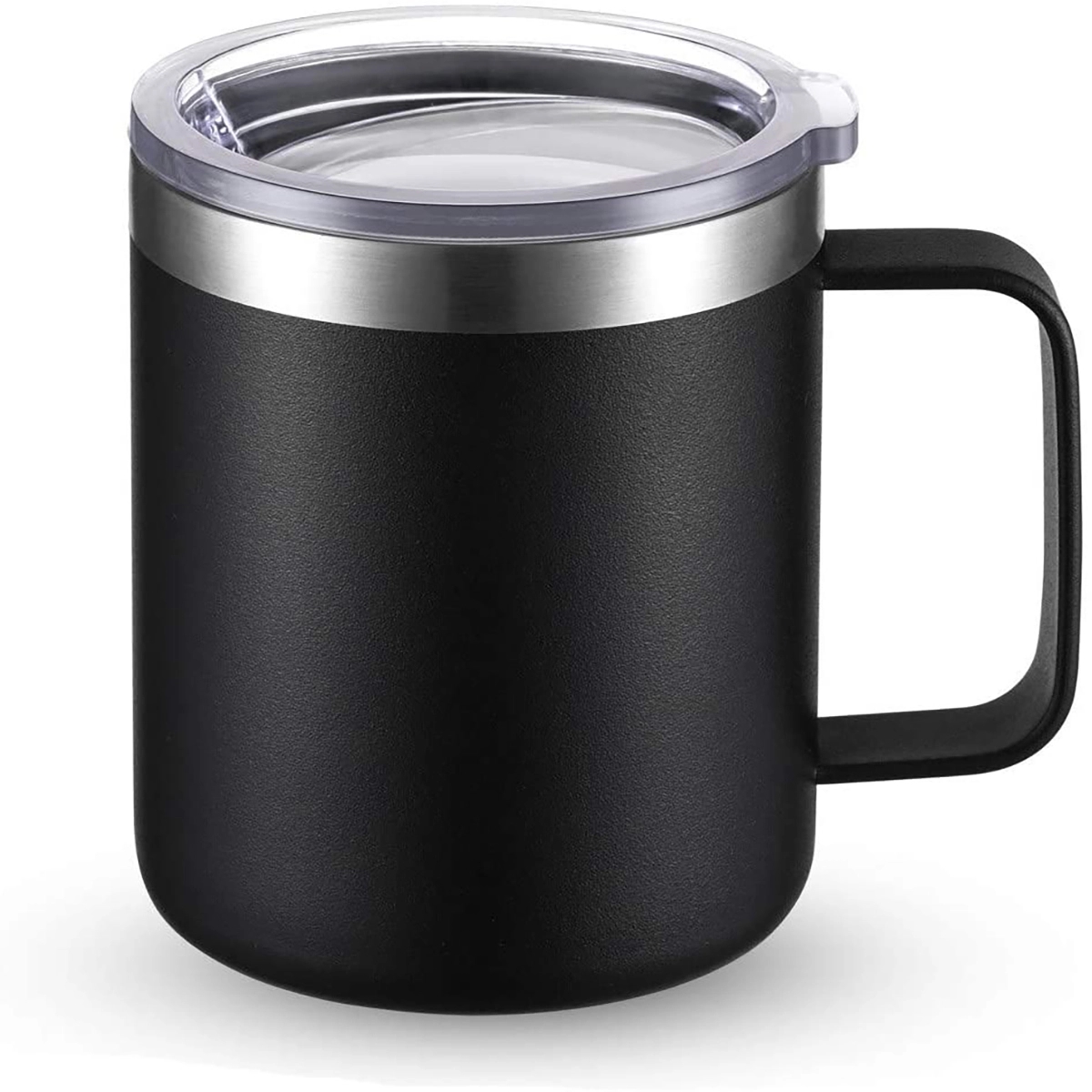 12oz Stainless Steel Coffee Mug Cup with Lid and Handle 5