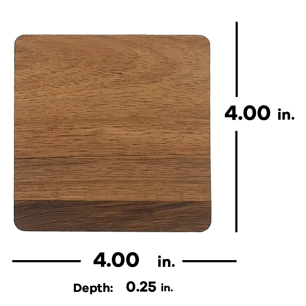 Acacia Wood Square Coaster Set