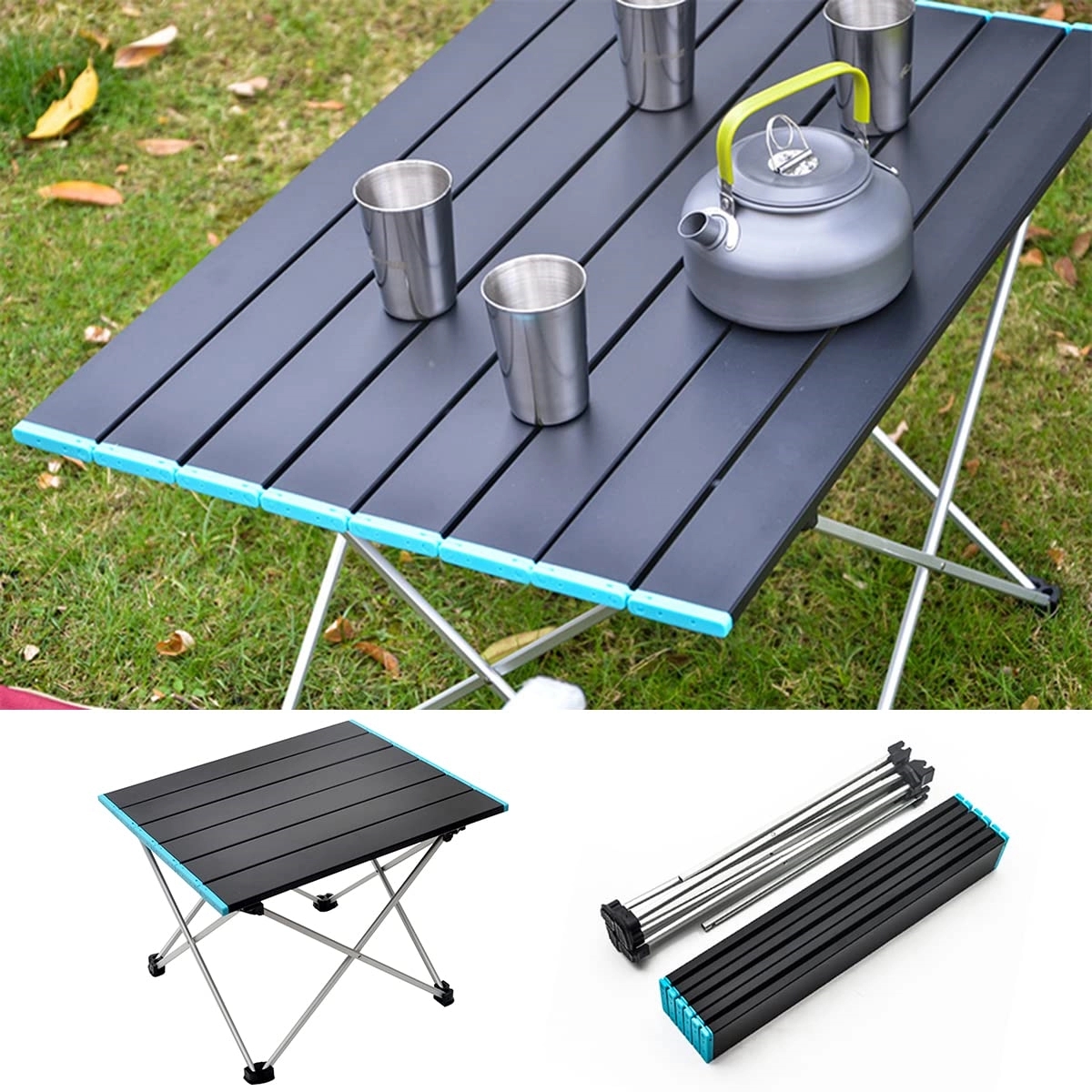 Outdoor Portable Aluminum Top Folding Picnic Table 5