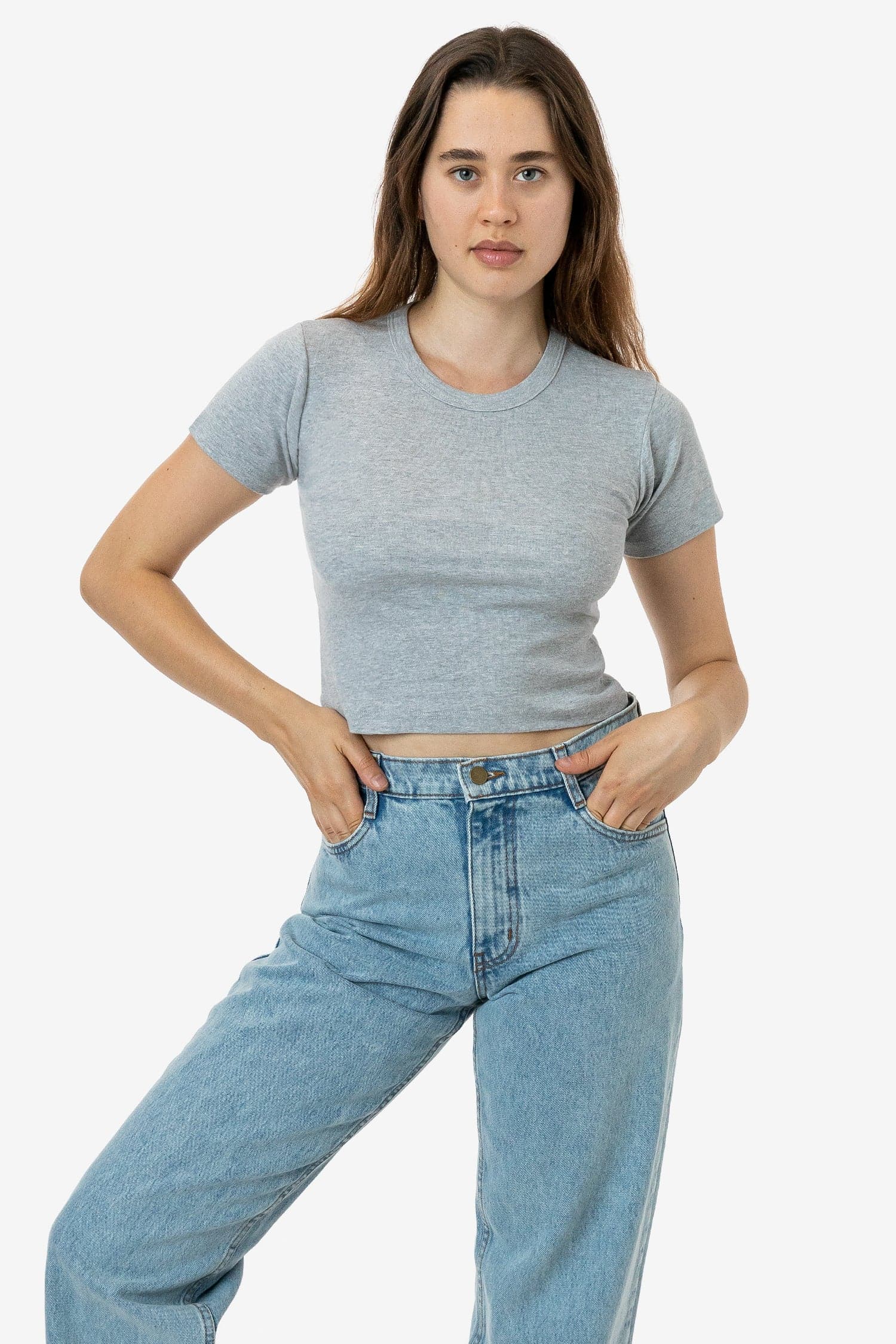 BABY RIB SHORT SLEEVE CROP TEE 7