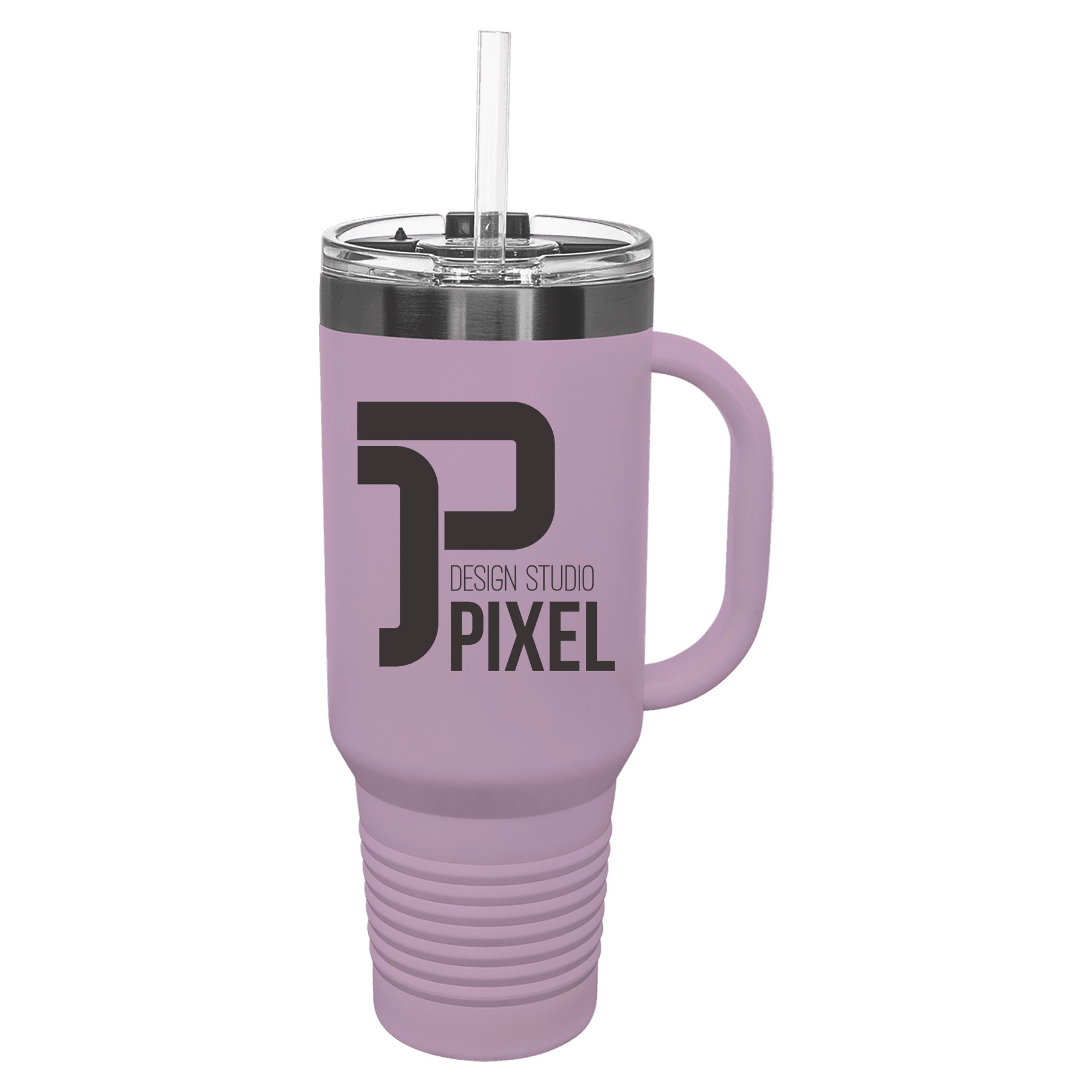 Polar Camel 40oz Ghost Black ION-Plated Travel Mugs w/ Straw 1