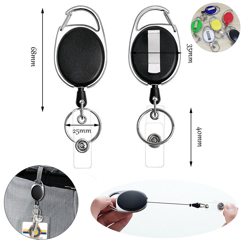 Retractable Key Chain Badge Recoil Keyring 1