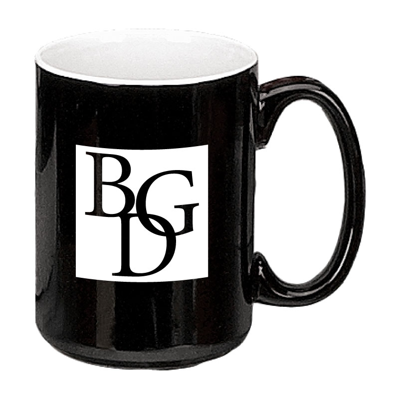 15 oz White In / Black Out Two Tone El Grande Mug