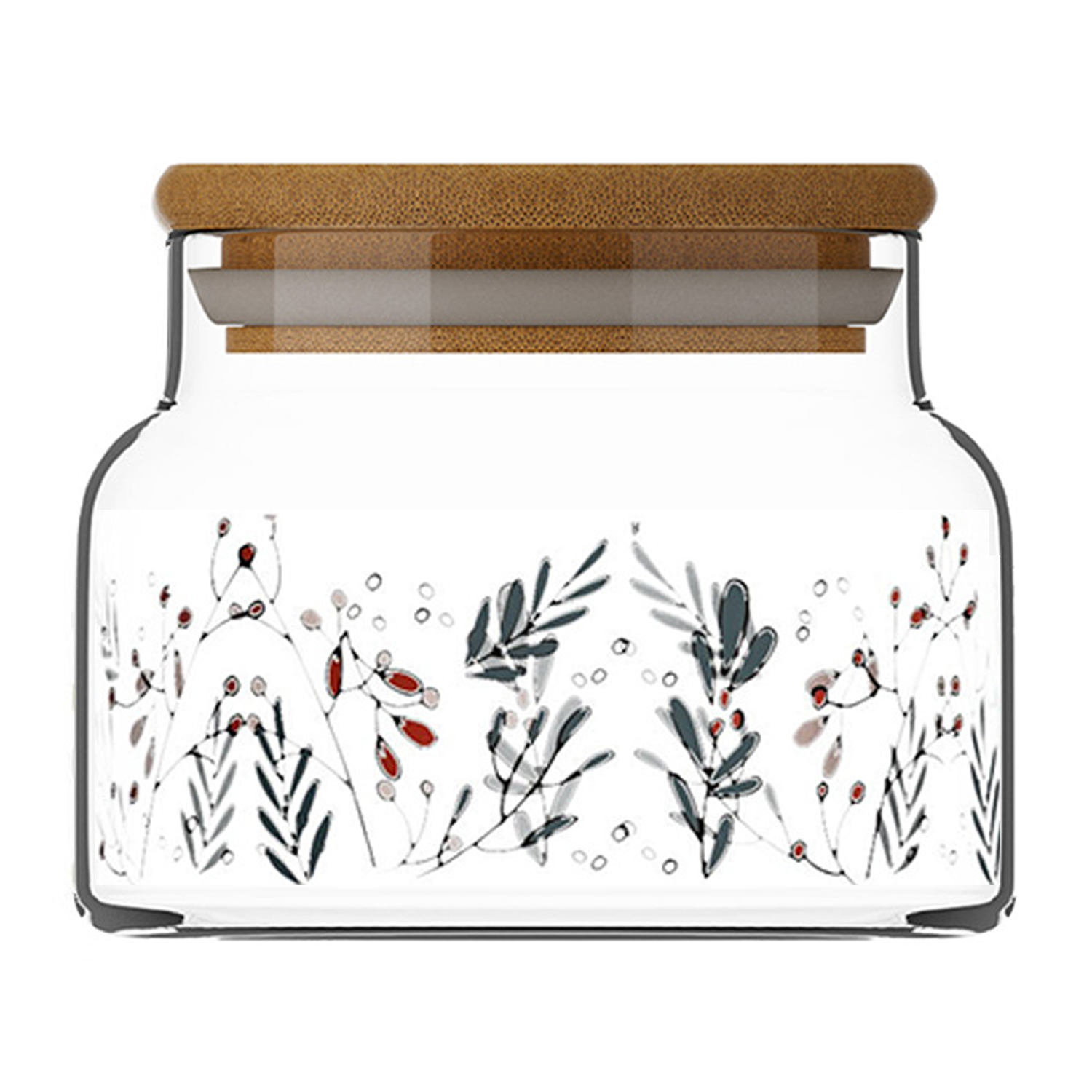 8oz Bamboo Lid Clear Glass Storage Jar 20