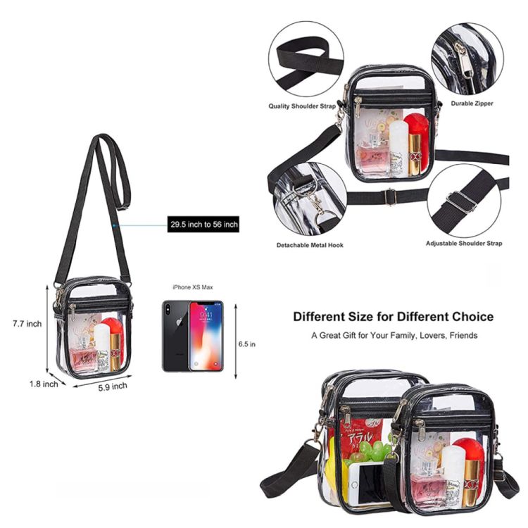 Clear Crossbody Bag with Adjustable Shoulder Strap 2