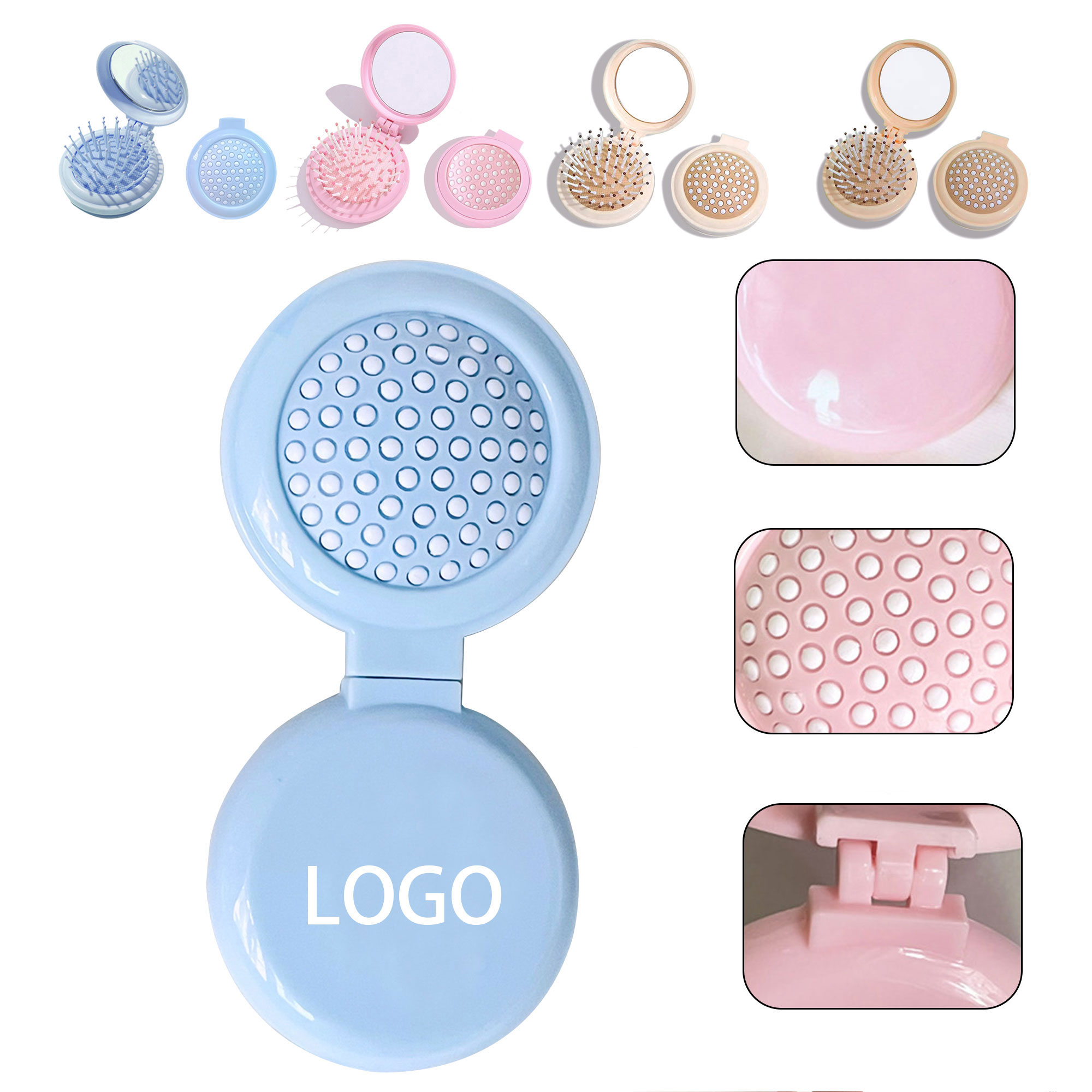 Plastic Foldable Pocket Hair Brush 2