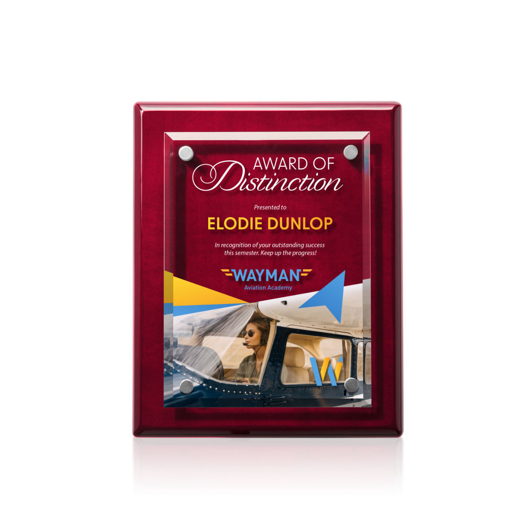 Caledon VividPrint™ Plaque - Rosewood/Silver