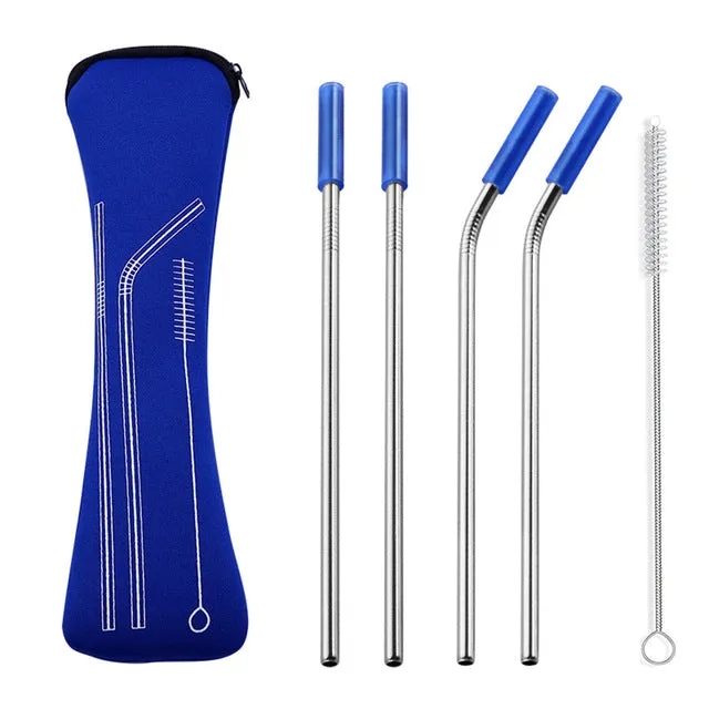 Reusable Stainless Steel Straw Set 2