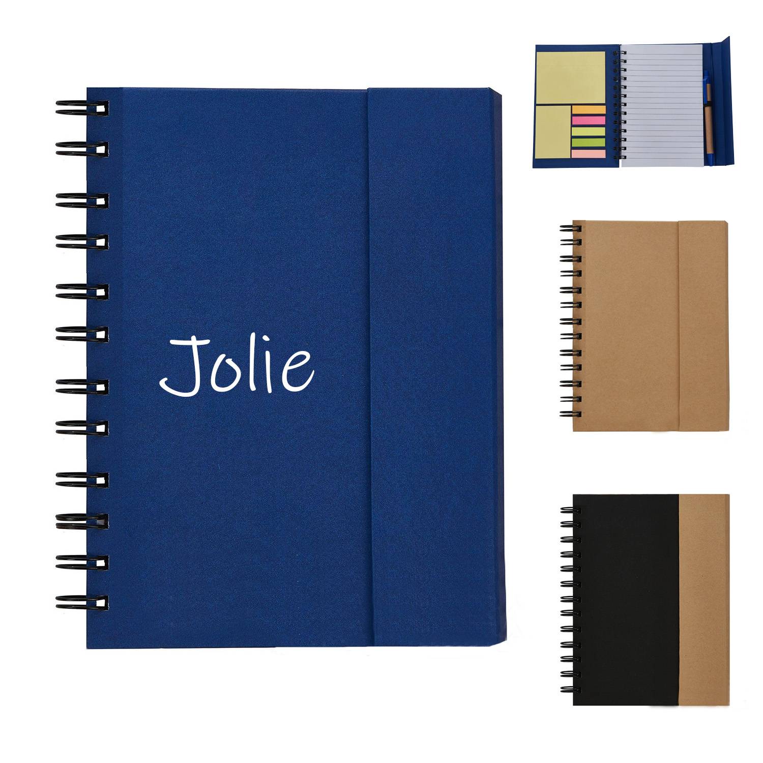 Spiral Notebook With Sticky Notes And A Pen