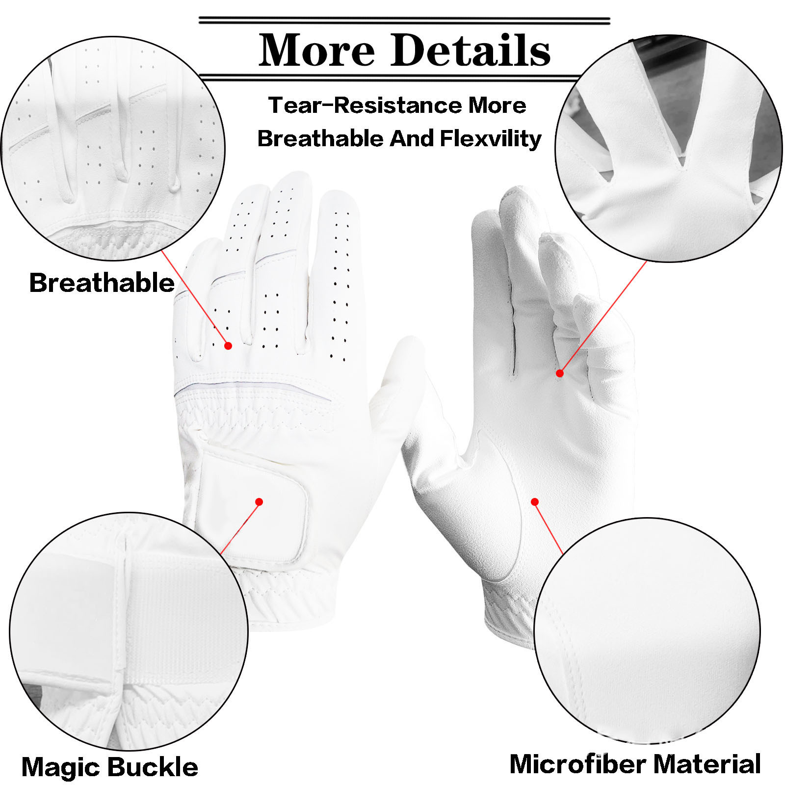 Premium Synthetic Golf Glove 1pc 3