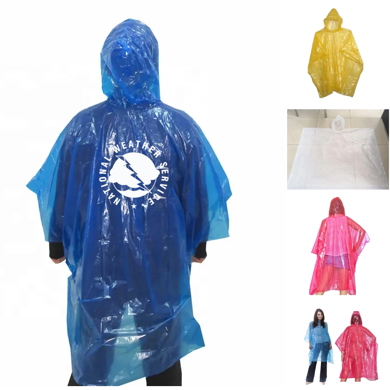 Translucent Branded Rain Poncho 1