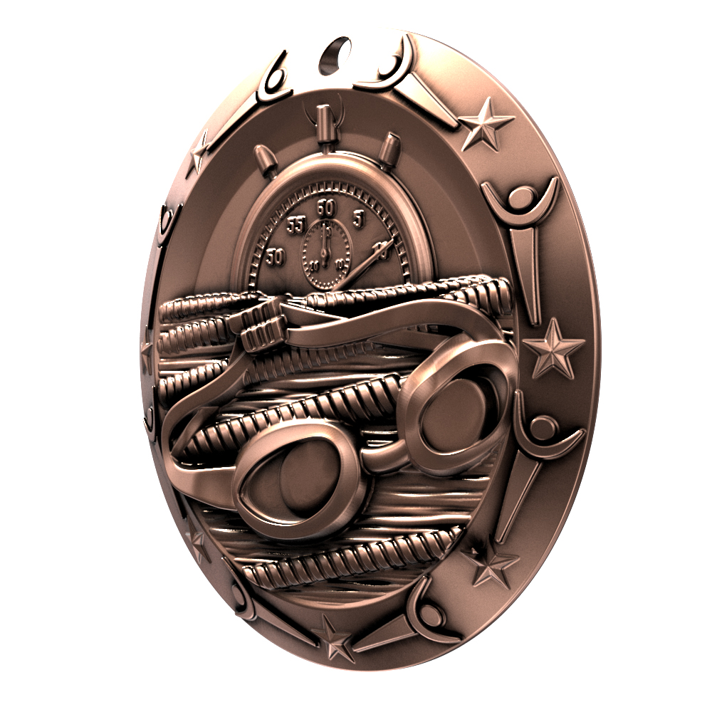 Swimming World Class Medallion (3") 6