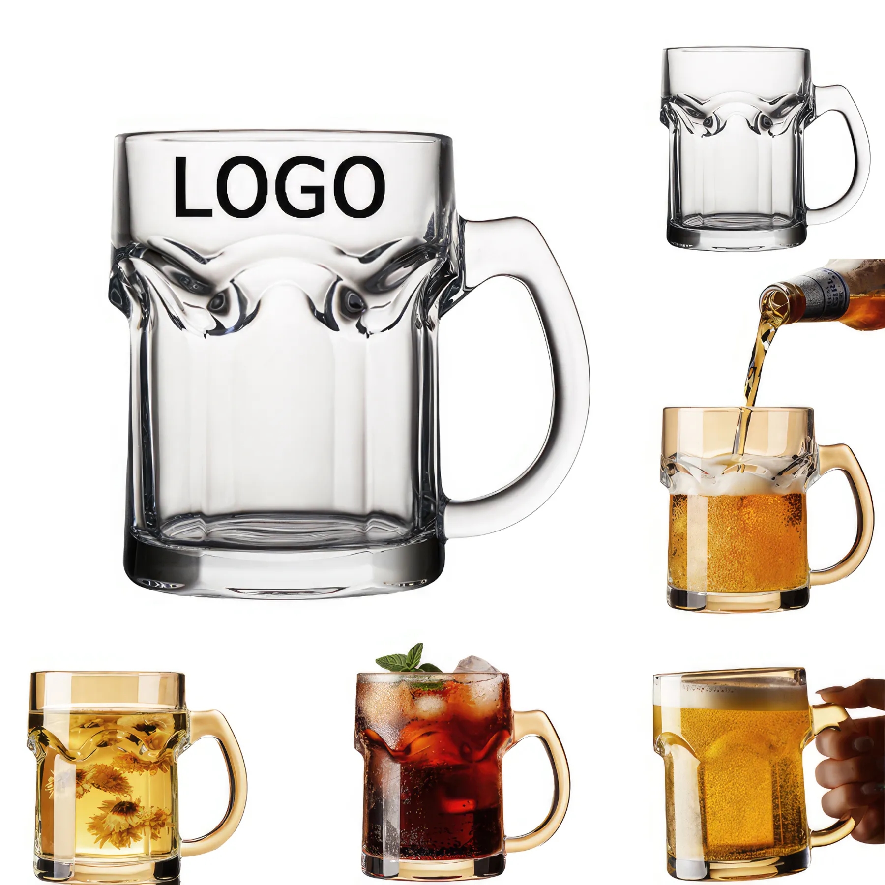 Heavy Large Beer Glasses 2