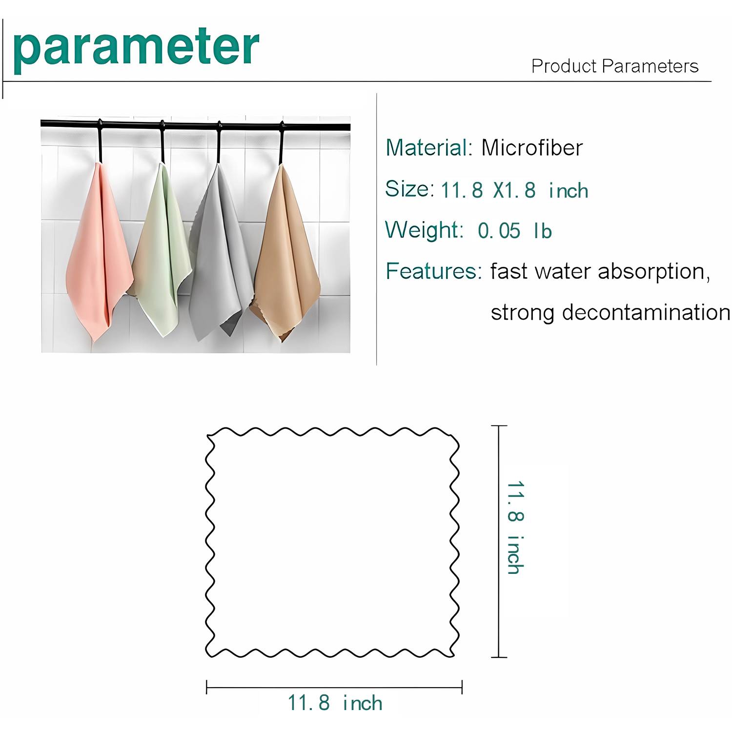 Microfiber Fish Scales Kitchen Cleaning Cloth 3