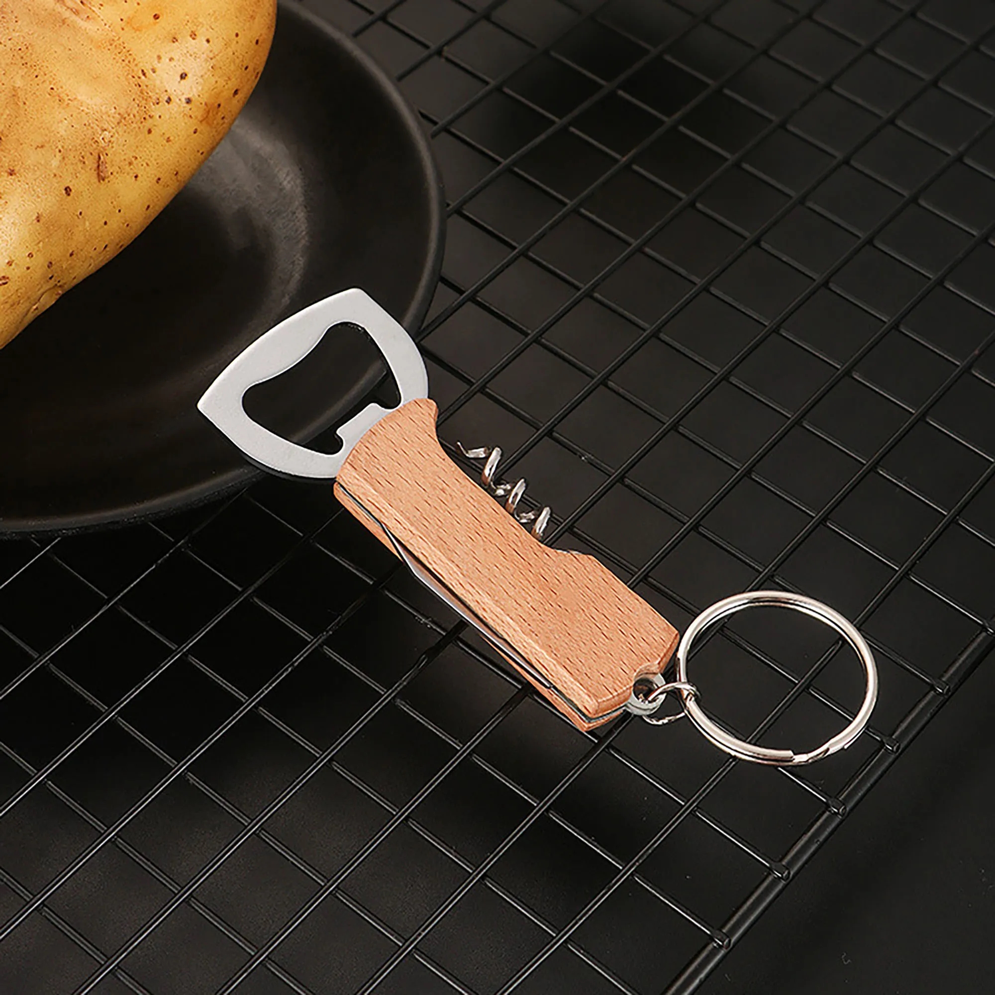 Wooden Handle Bottle Opener With Logo For Party 2