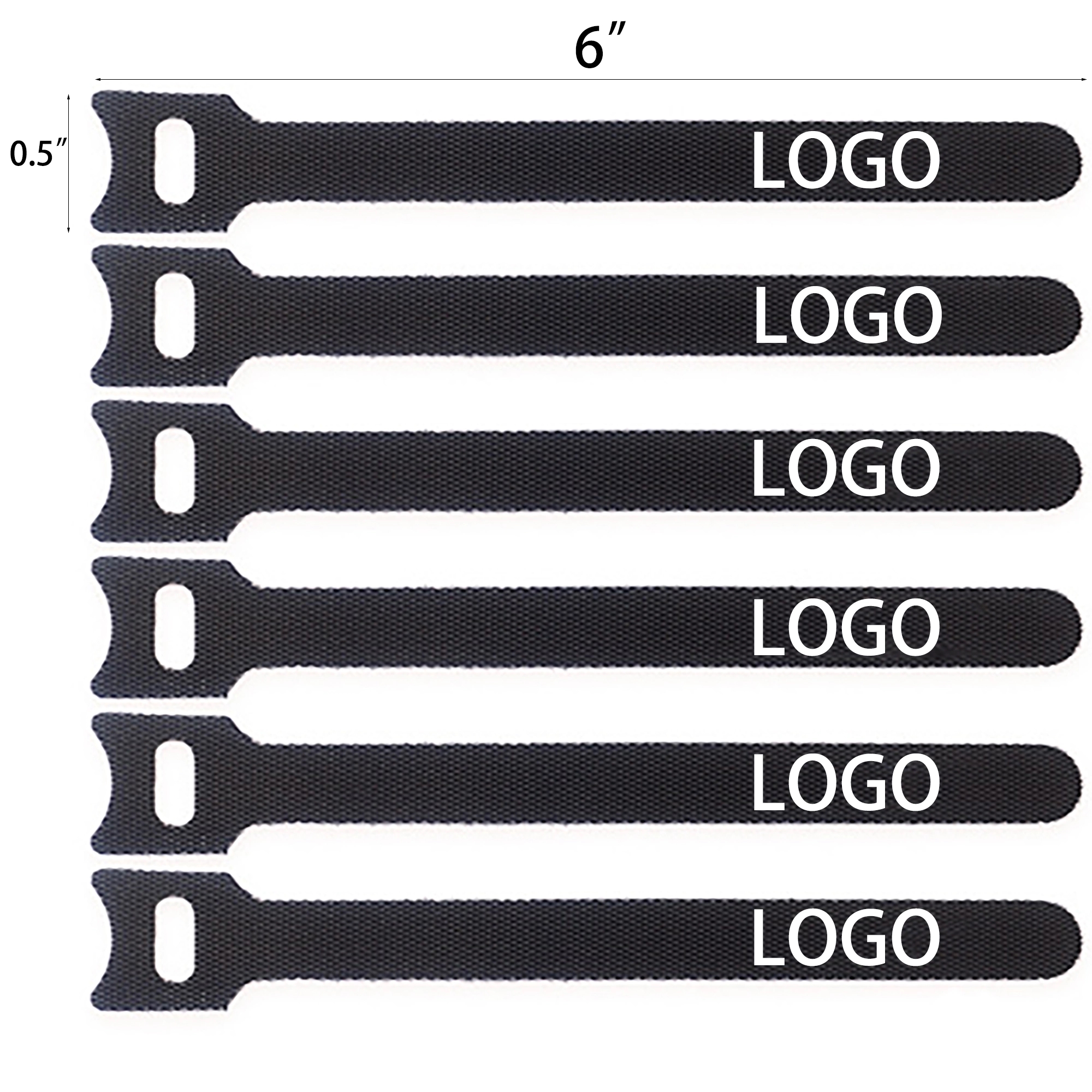 MOQ 100pcs 0.5" x 6" T-TYPE Hook and Loop Fastener 3