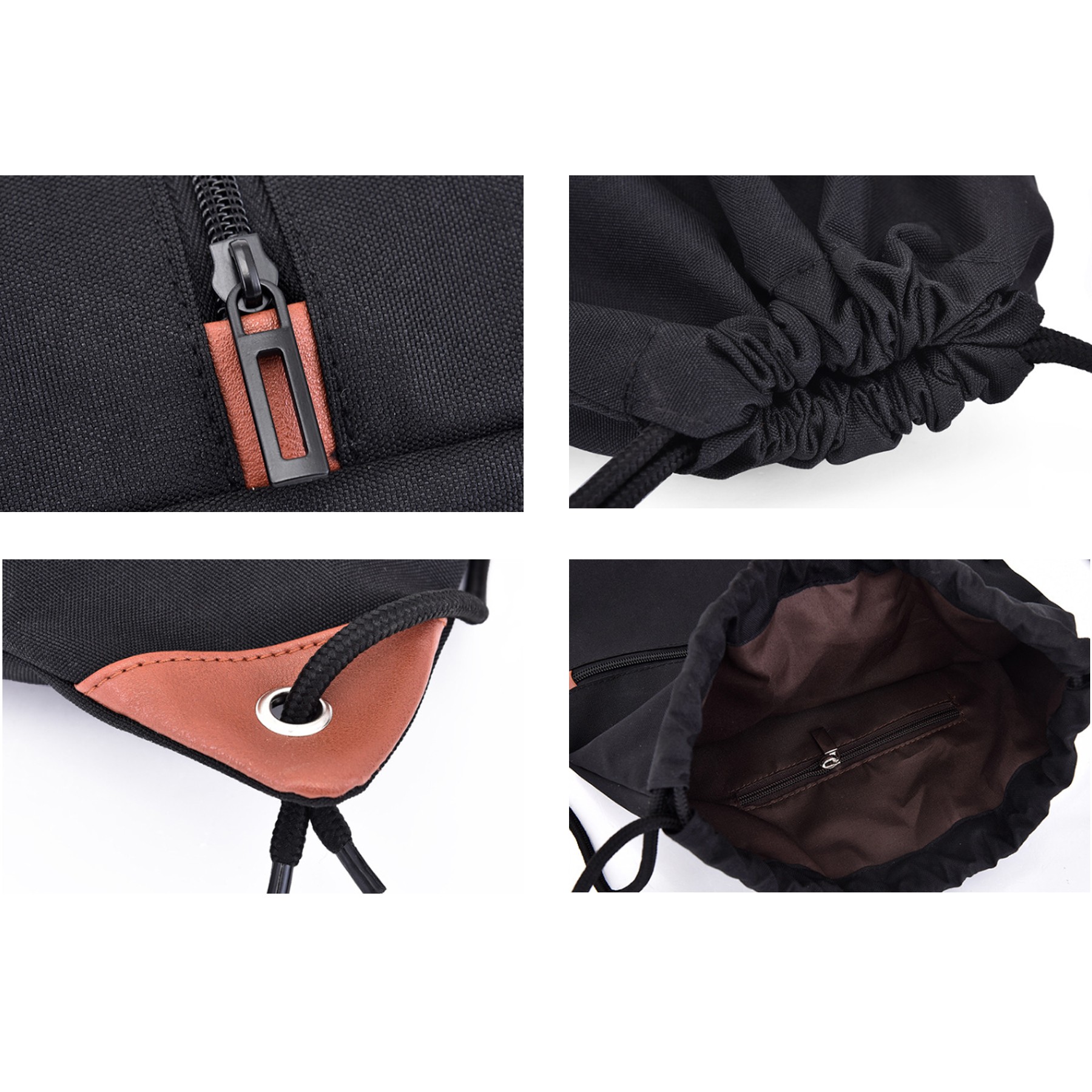 Oxford Drawstring Sports Backpack With Front Zipper Pocket 4