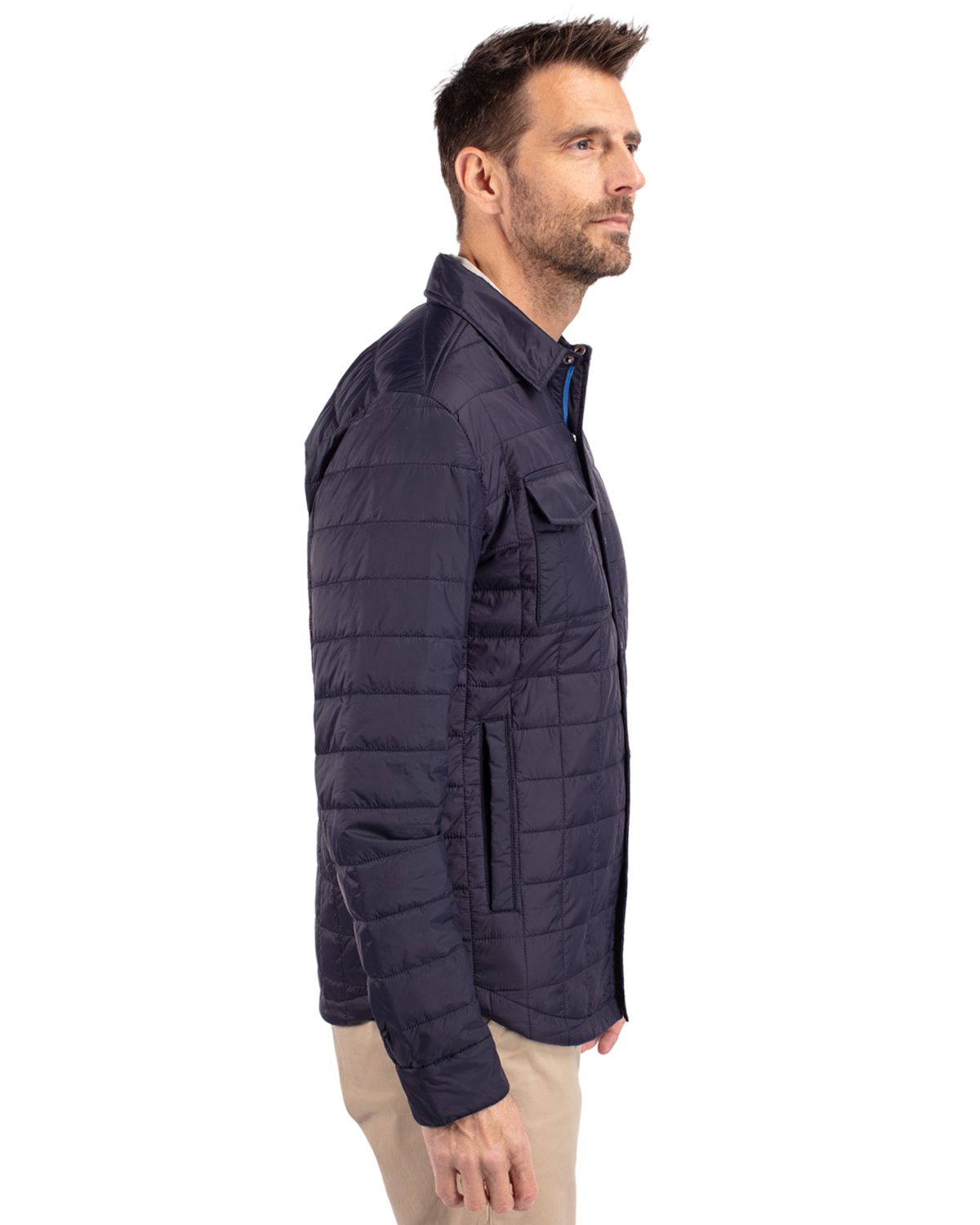 Cutter & Buck Rainier Recycled Insulated Puffer Mens Full Zip Shirt Jacket 39