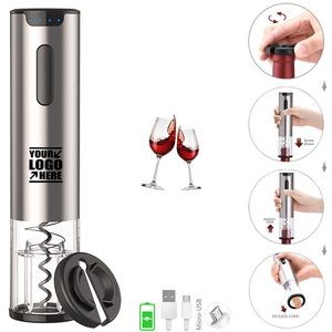 Metal Rechargeable Automatic Electric Wine Opener With Foil Cutter 6