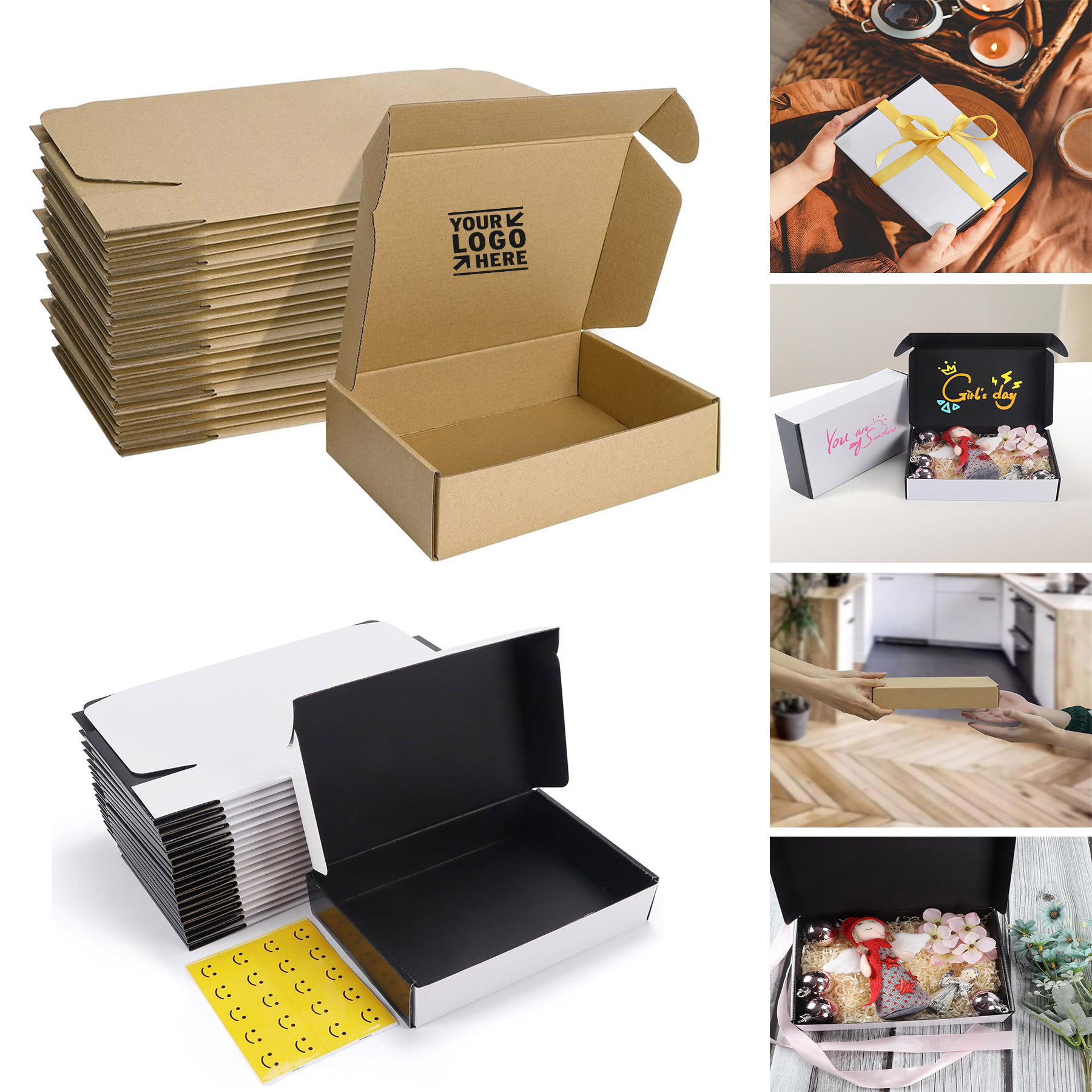 9x6x2 Inches DIY Gift Packing Mailer Literature Shipping Corrugated Cardboard Box 2