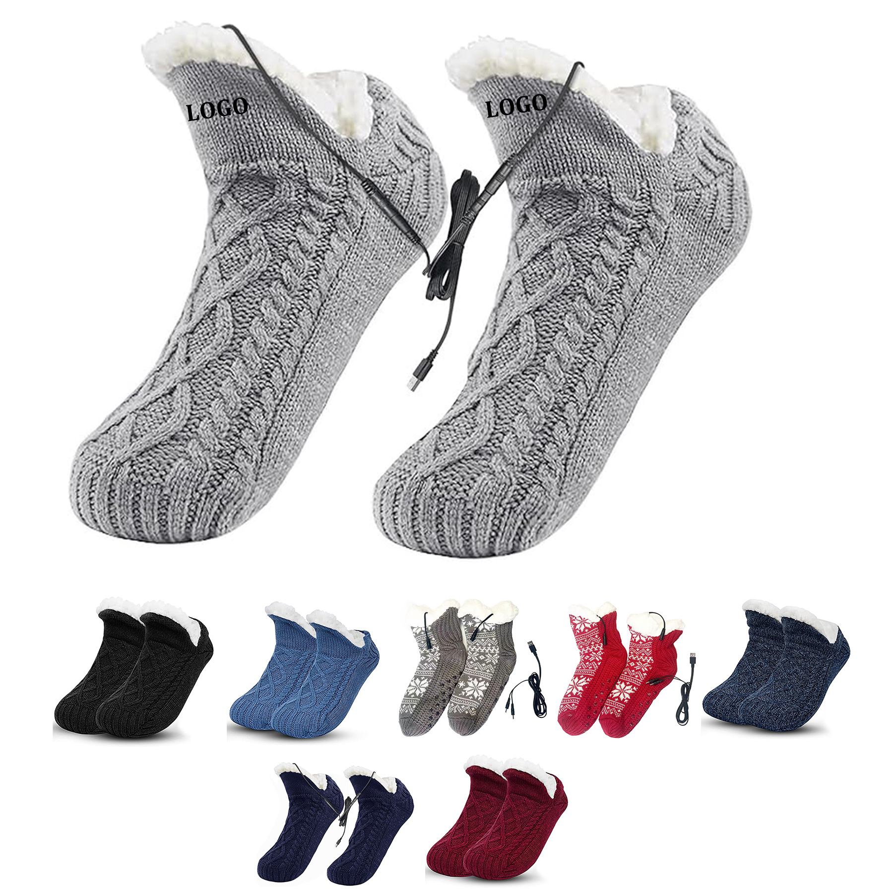 Electric Heated Fleece Socks 3