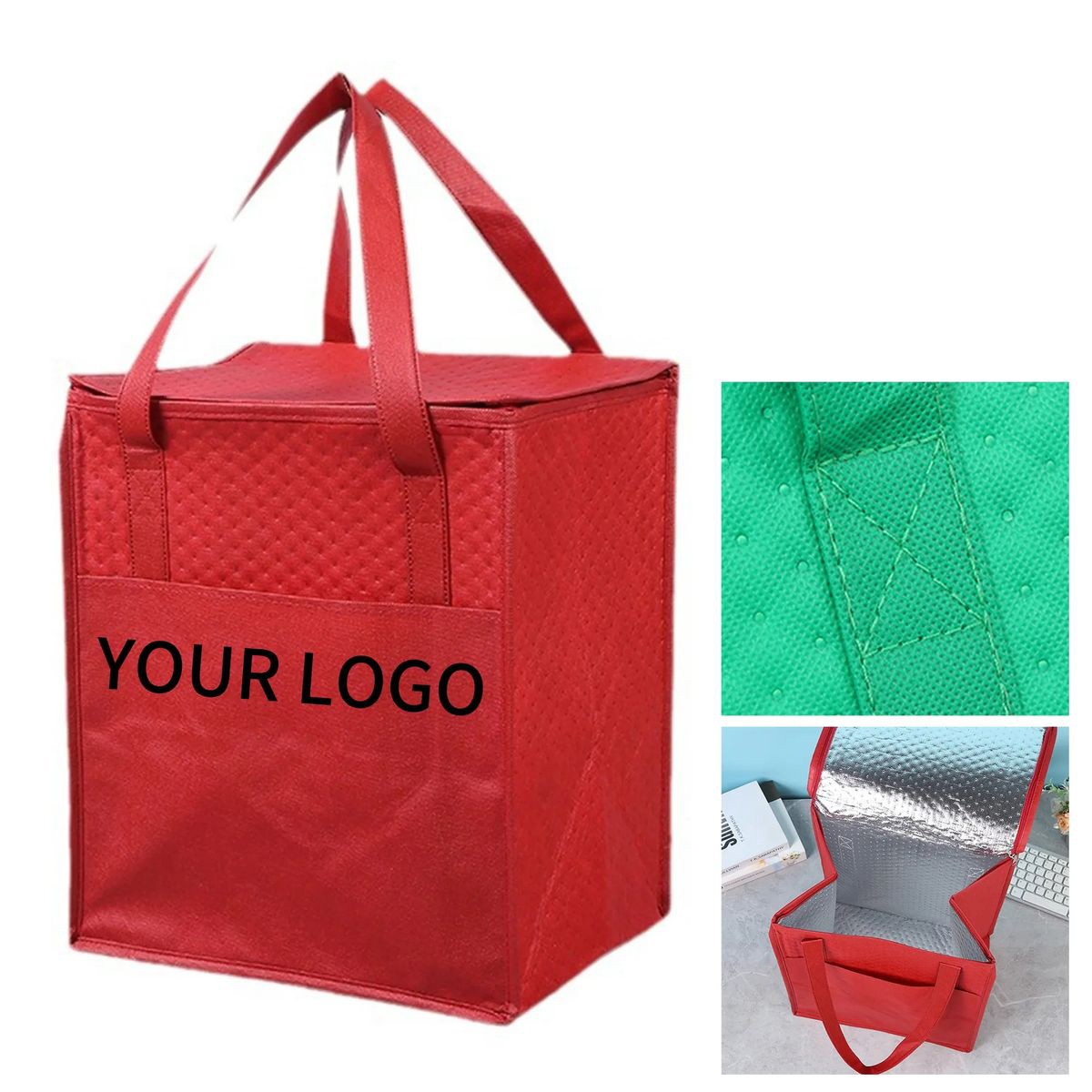 Insulated Lunch Bag With Foil Lining And Zipper 2