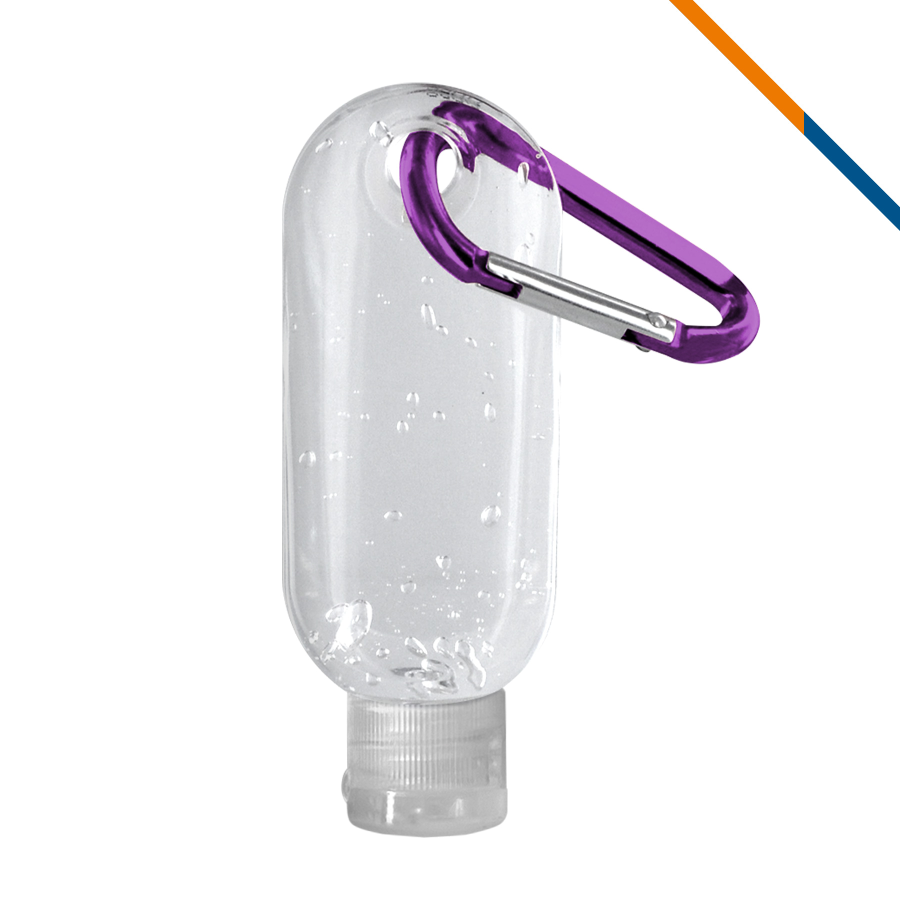 PureVibe Clear Bottle Clear Sanitizer With Carabiner - 1.9 OZ. 1