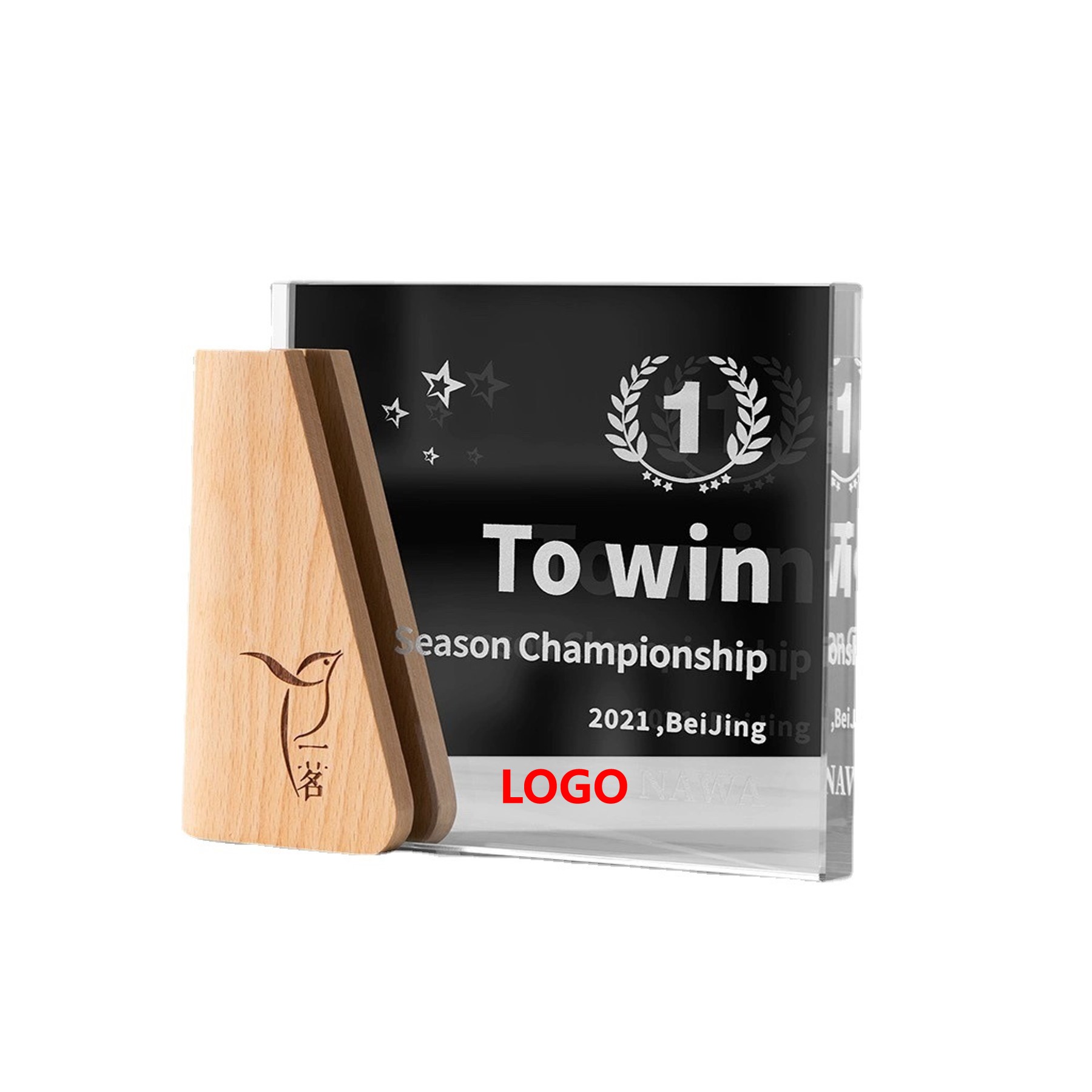 Solid Wood Crystal Trophy/Award (direct import) 2