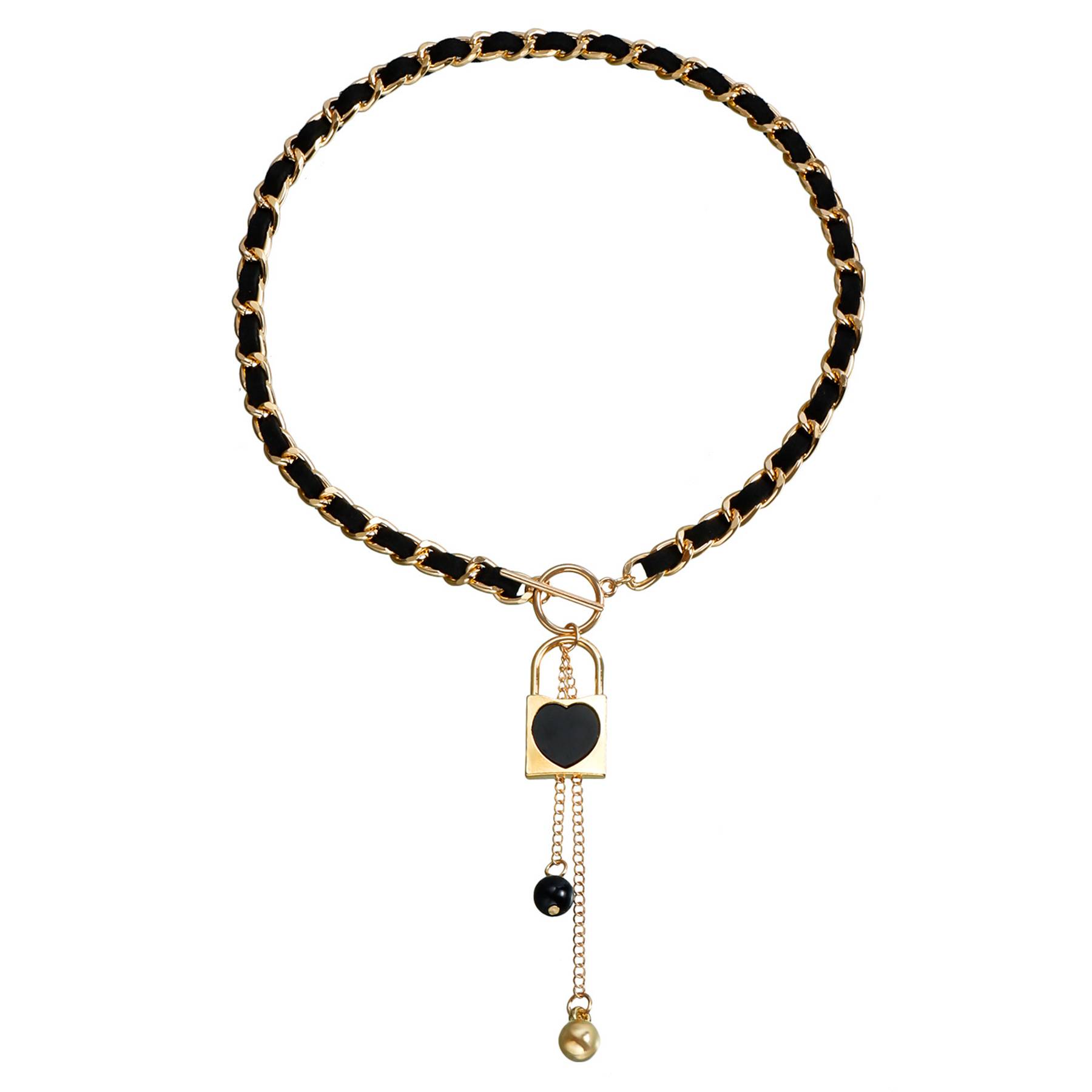 Fleece Black love tassel necklace 5