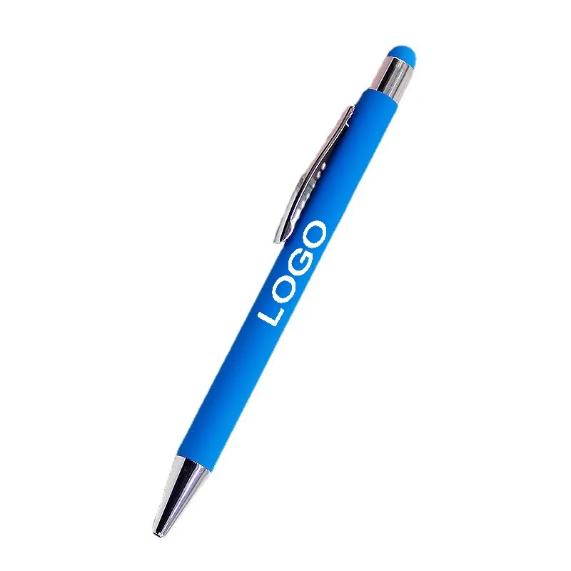 Rubberized Metal Ballpoint Pen with Stylus 5