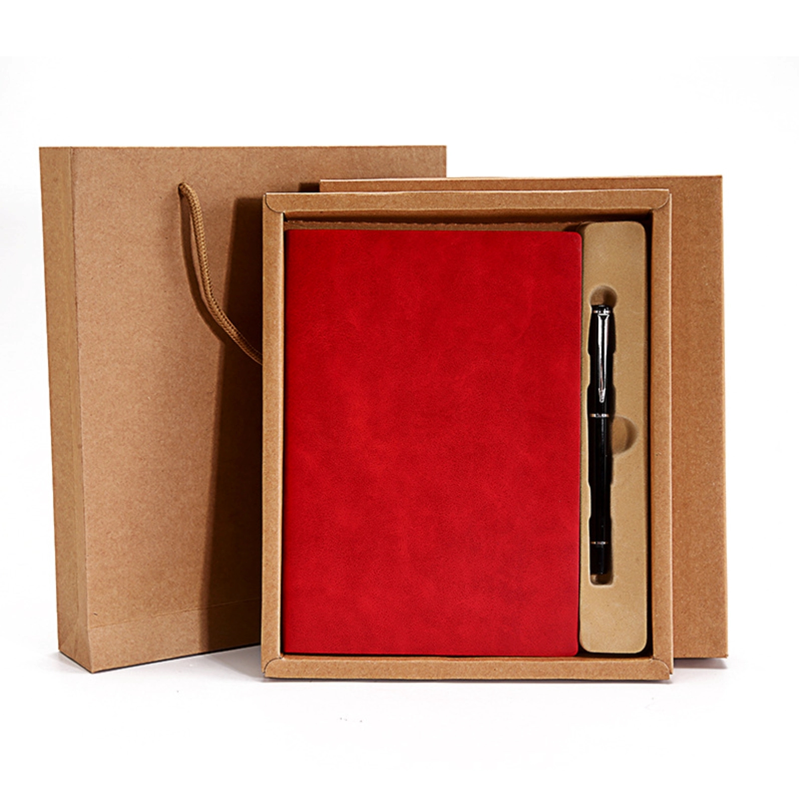 Soft Leather Notebook Set Gift Box With Pen 4